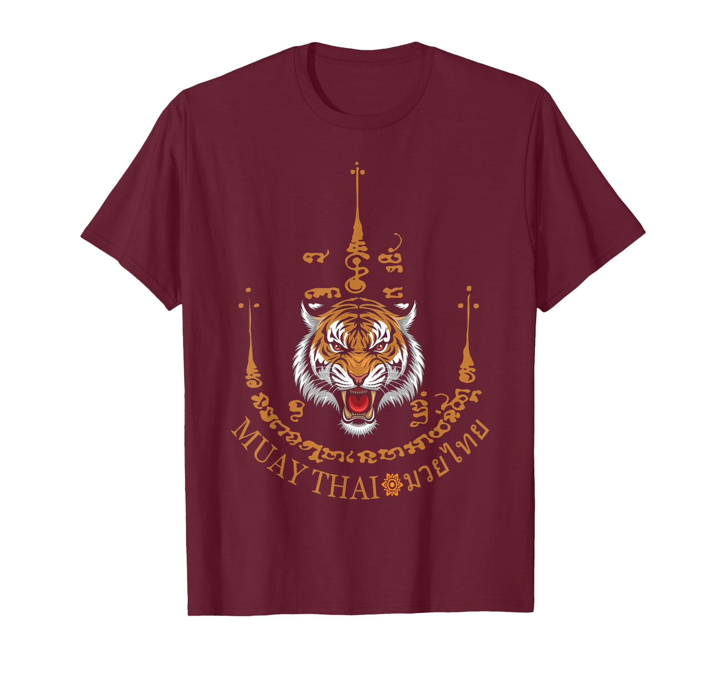 Muay Thai Tiger with Yantra Script Warrior Spirit Design New T-Shirt