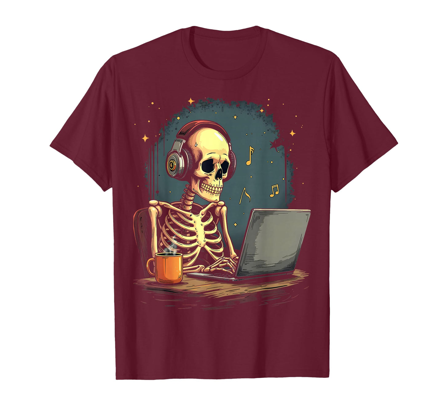 Halloween Skeleton Chilling Music Costume T-Shirt