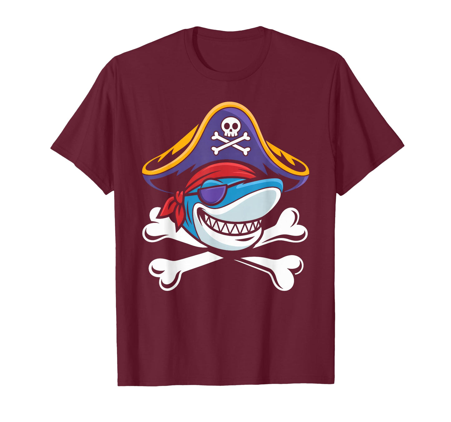 Funny Shark Halloween Costume Boys Girls Kids Shark Pirate T-Shirt