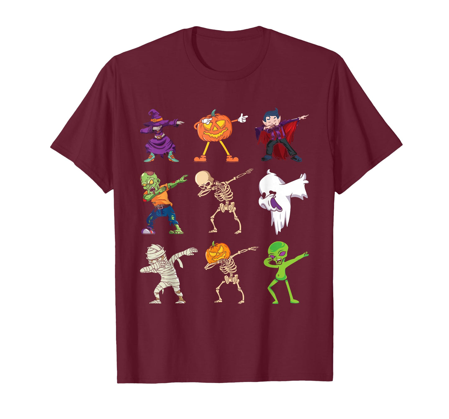 Dabbing Halloween Pumpkin Skeleton Zombie Scary Witch Mummy T-Shirt