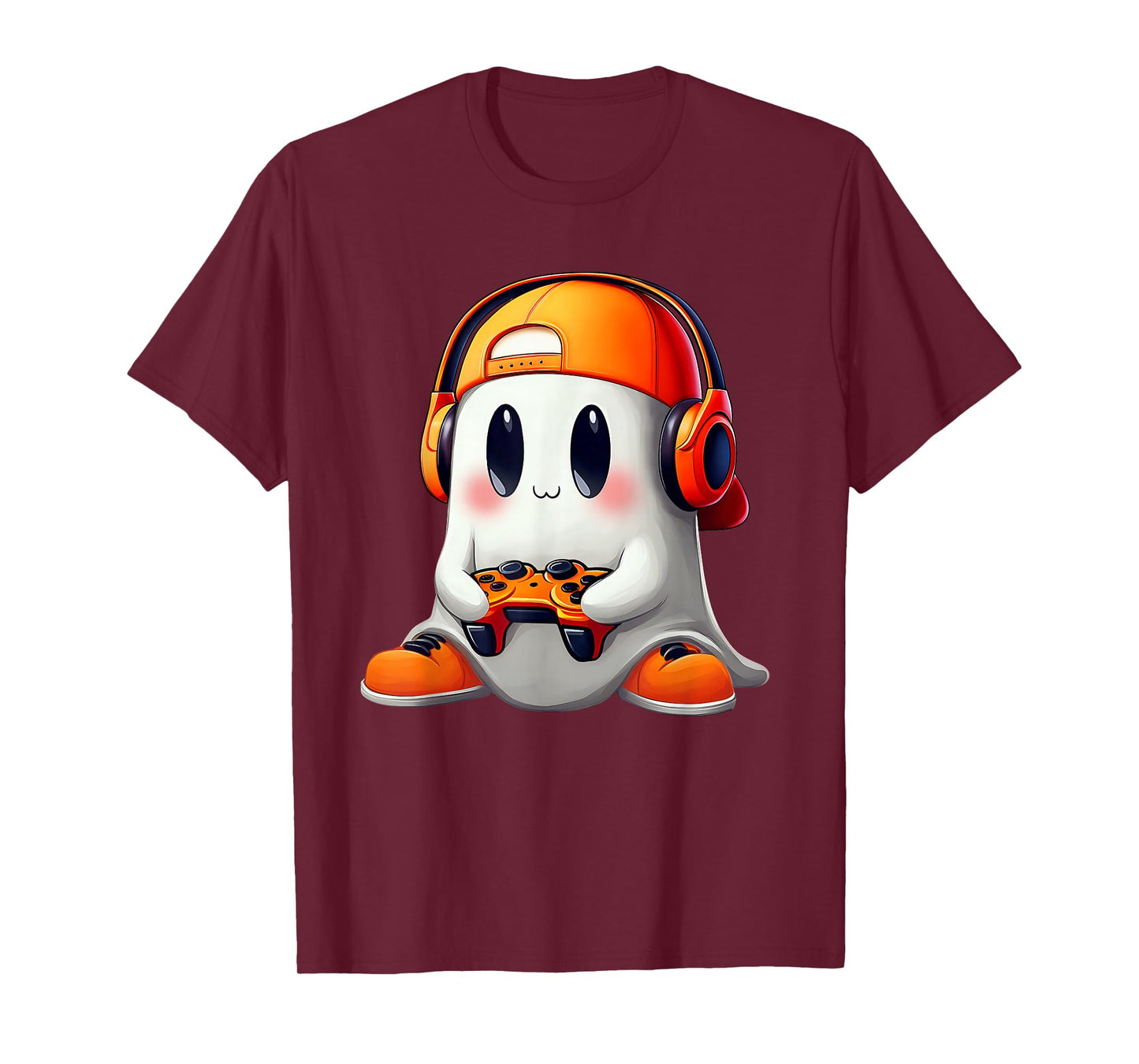 Gaming Cute Kawaii Ghost Video Gamer Halloween Men Kids Boys T-Shirt
