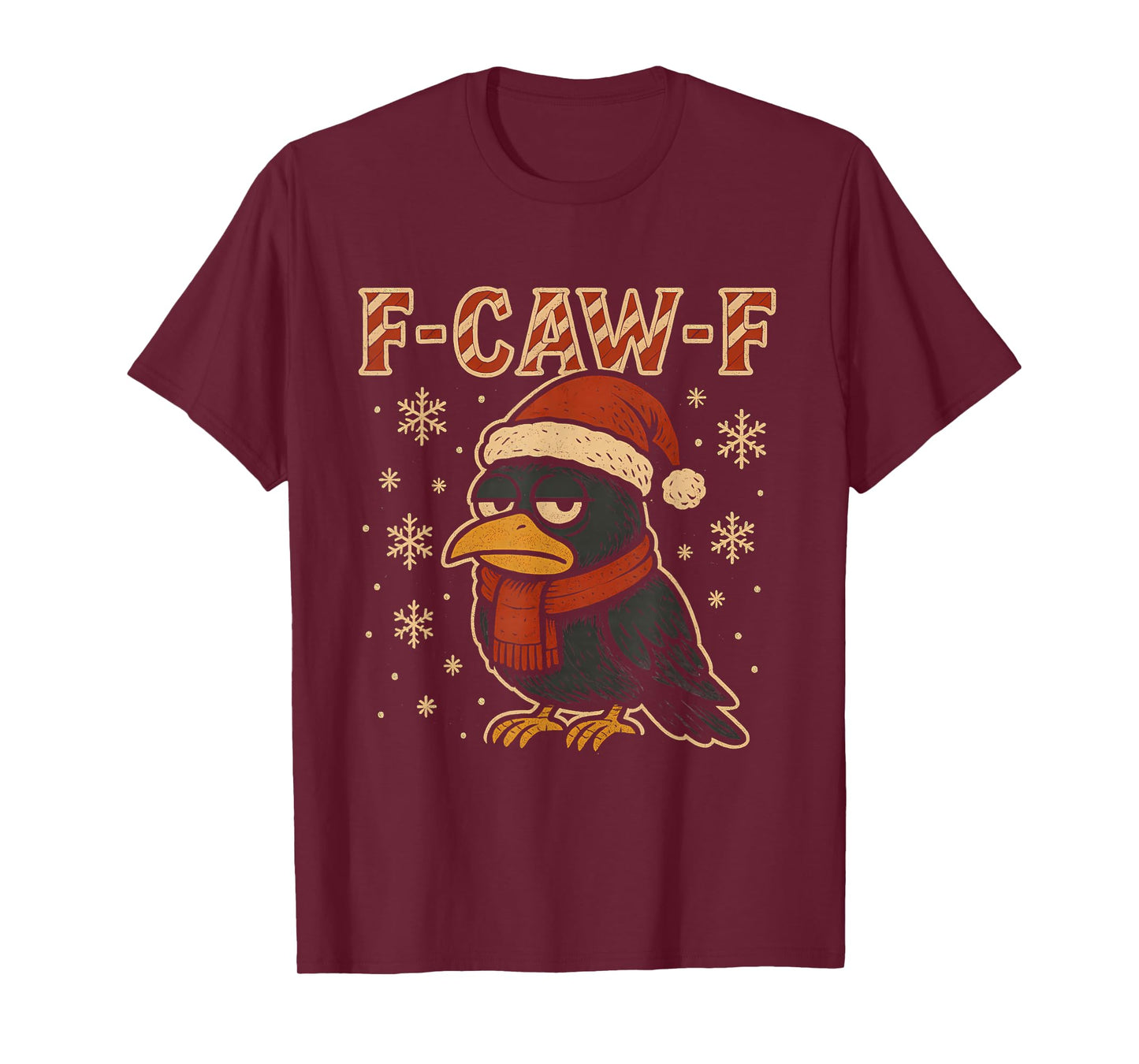 Funny Crow Christmas Shirt F Caw F Santa Xmas FCawF Raven T-Shirt