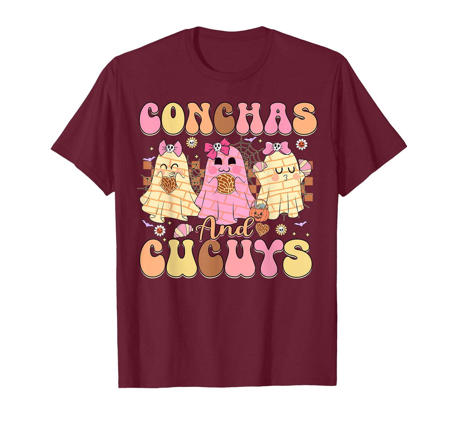 Conchas and Cucuys Mexican Coquette Ghost Halloween T-Shirt