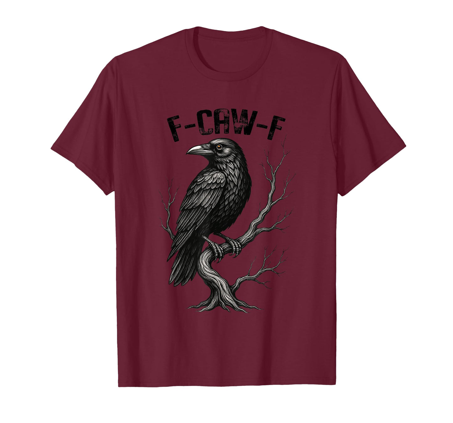 Funny F-Caw-F Halloween Crow Black Bird Moon Raven T-Shirt