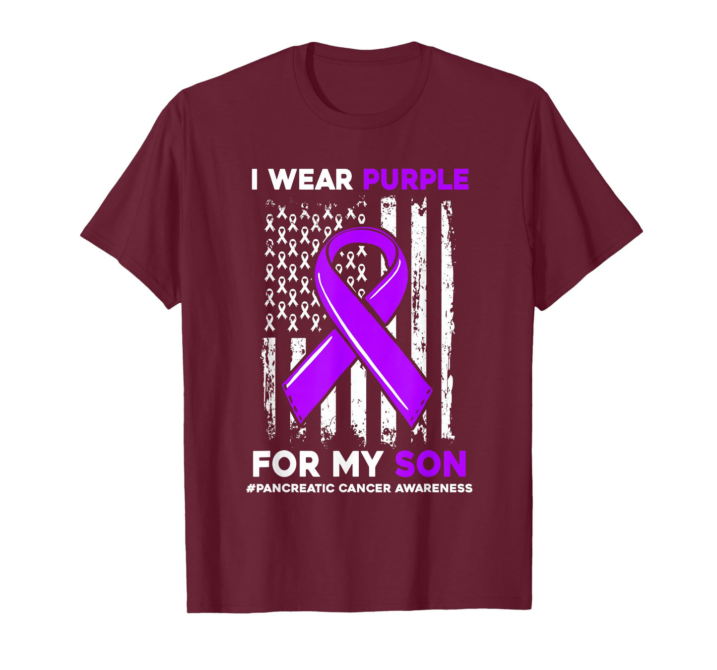 I Wear Purple For My Son Pancreatic Cancer Awareness T-Shirt