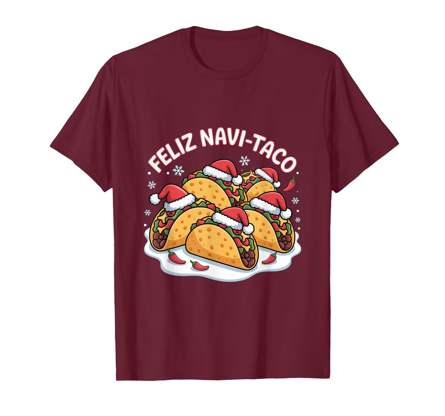 Feliz Navi-Taco Funny Christmas Taco Holiday Pun T-Shirt