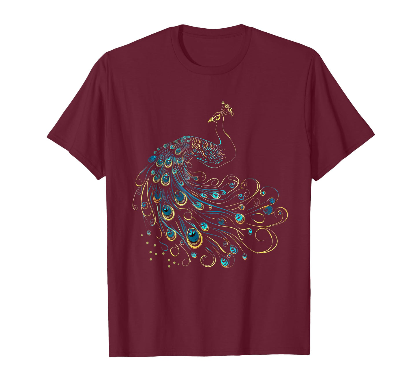 Feather Peacock Lover Artwork Animal Art Teal Peacock Bird T-Shirt