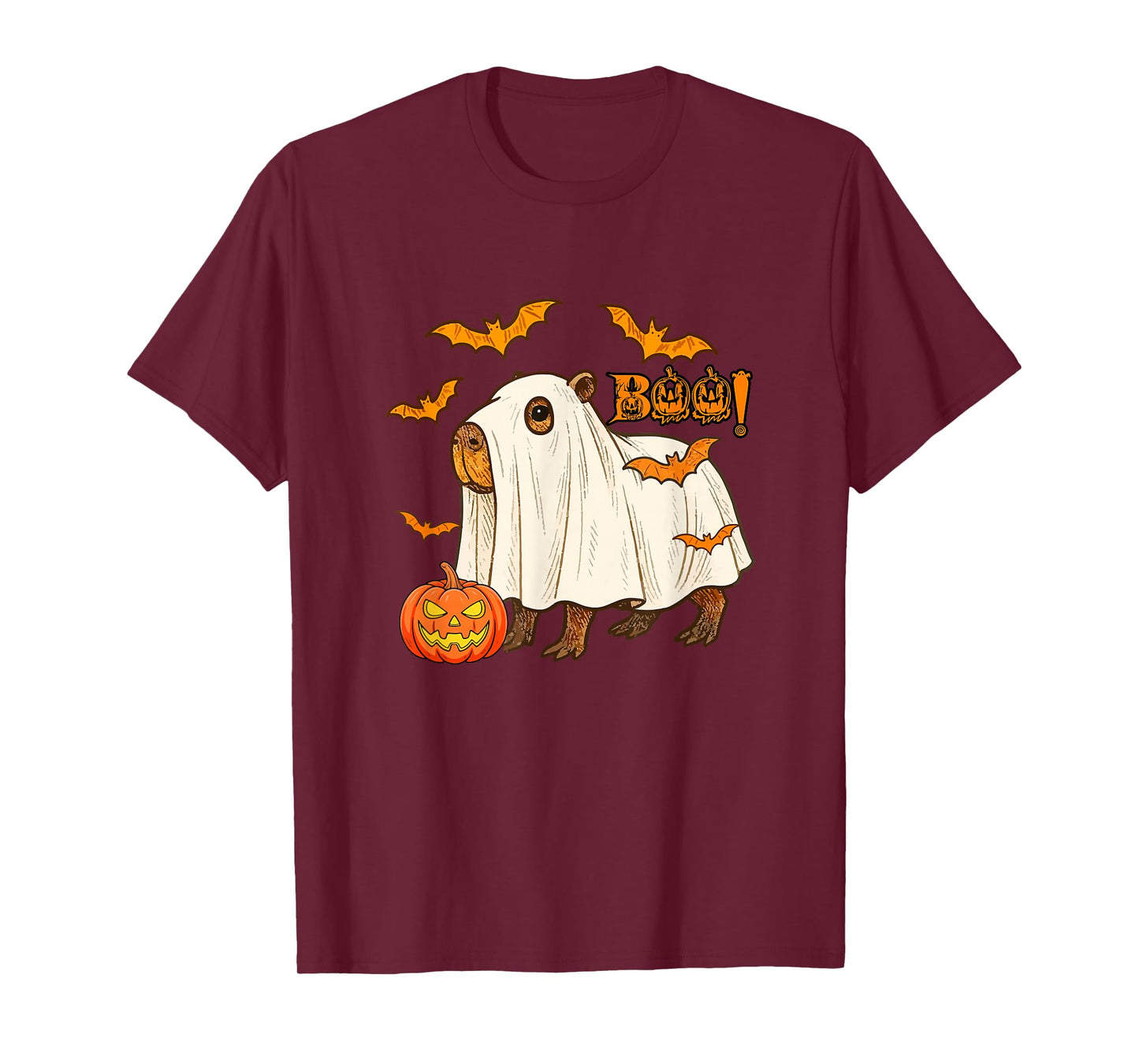 Boo Halloween Capybara Cosplay Ghost Costume Animal Lover T-Shirt