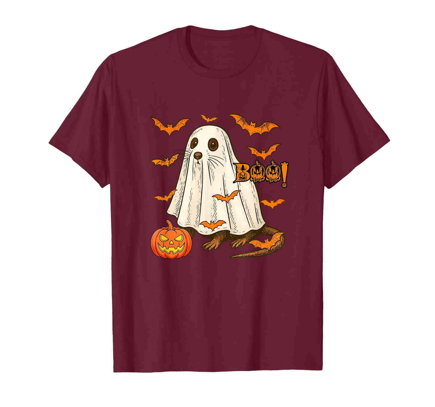 Boo Halloween Muskrat Cosplay Ghost Costume Animal Lover T-Shirt