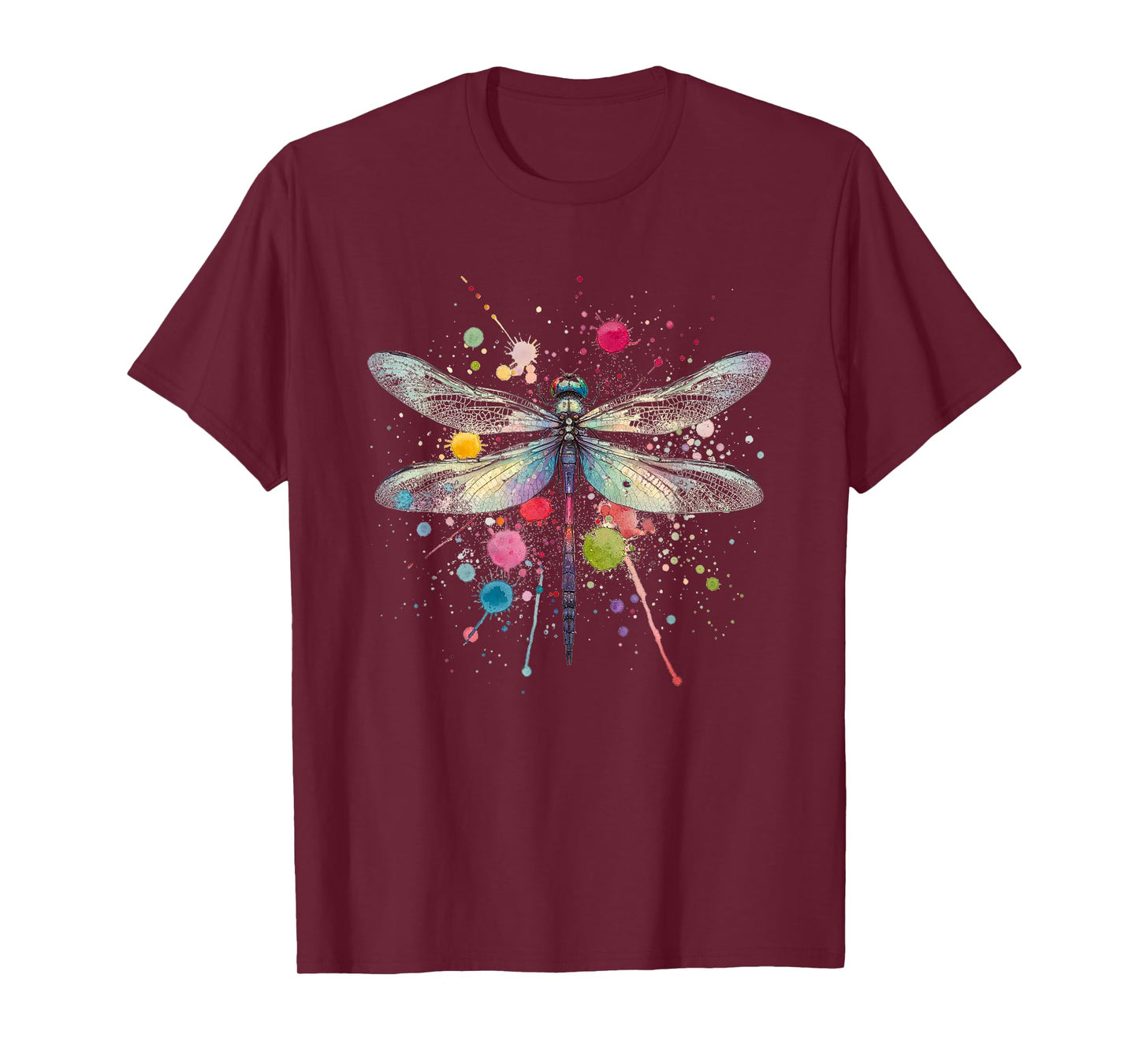 Vibrant Dragonfly Splatter Graphic Tee for All Occasions T-Shirt