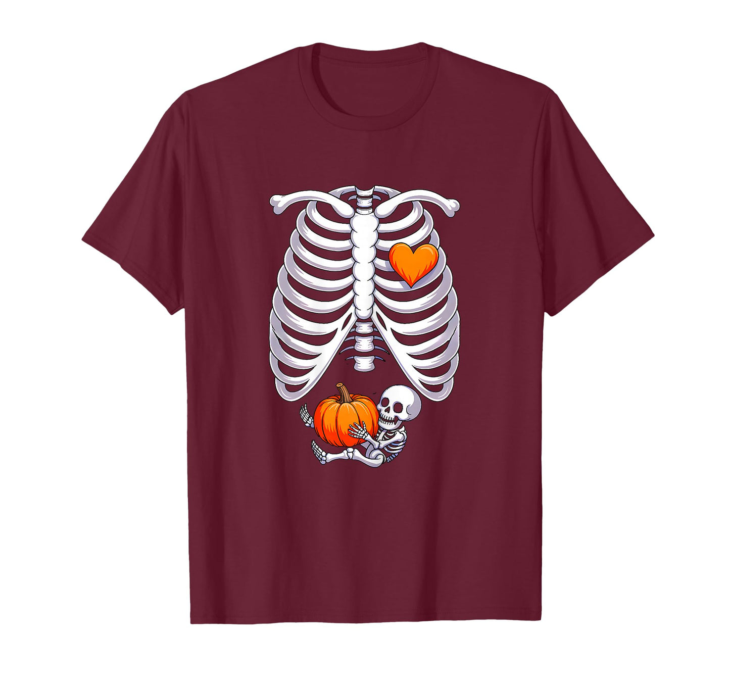 Women Skeleton Pregnancy Announcement Mom Halloween Spooky T-Shirt
