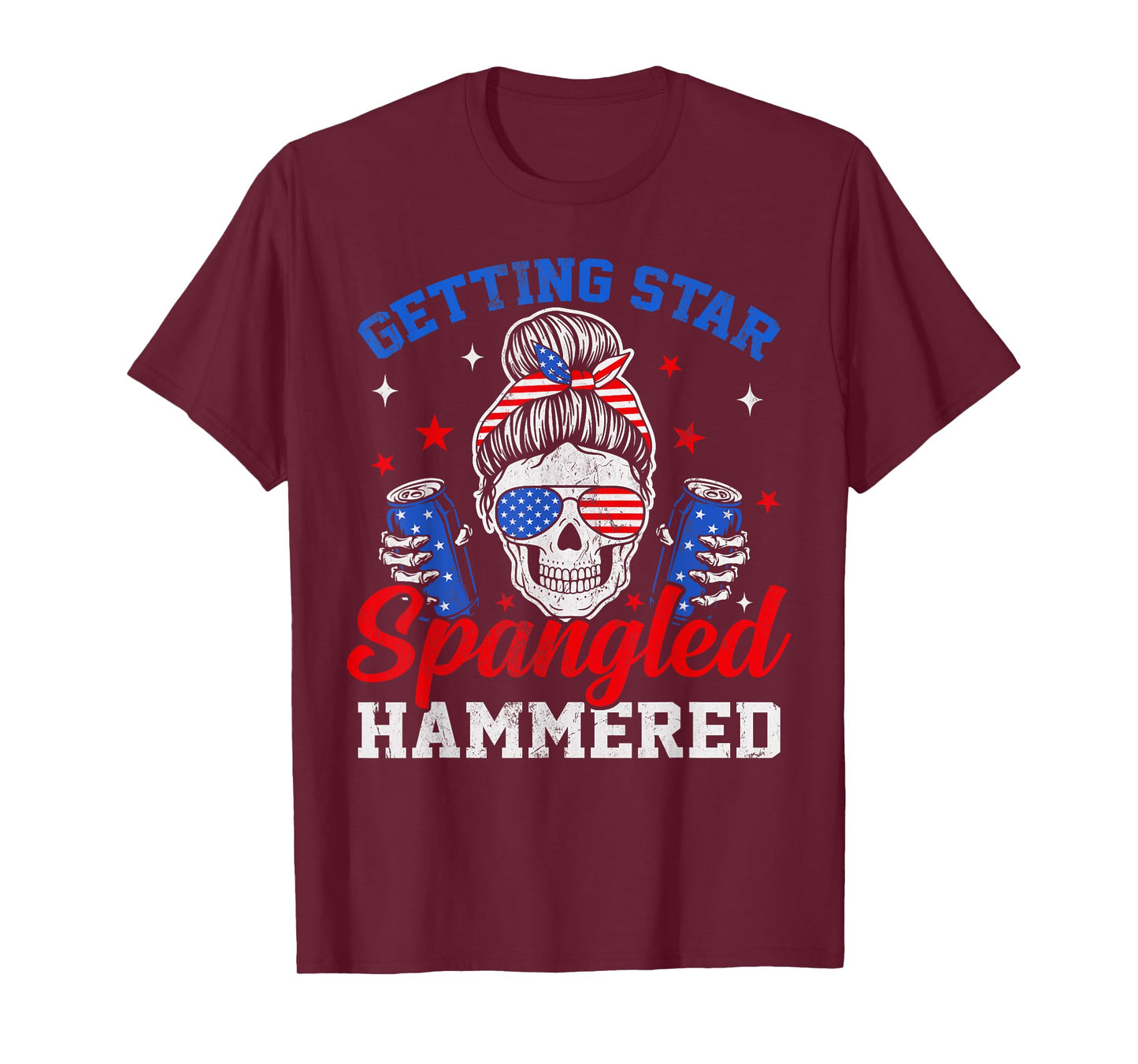 Retro Getting Star Spangled Hammered America 4th Of July T-Shirt