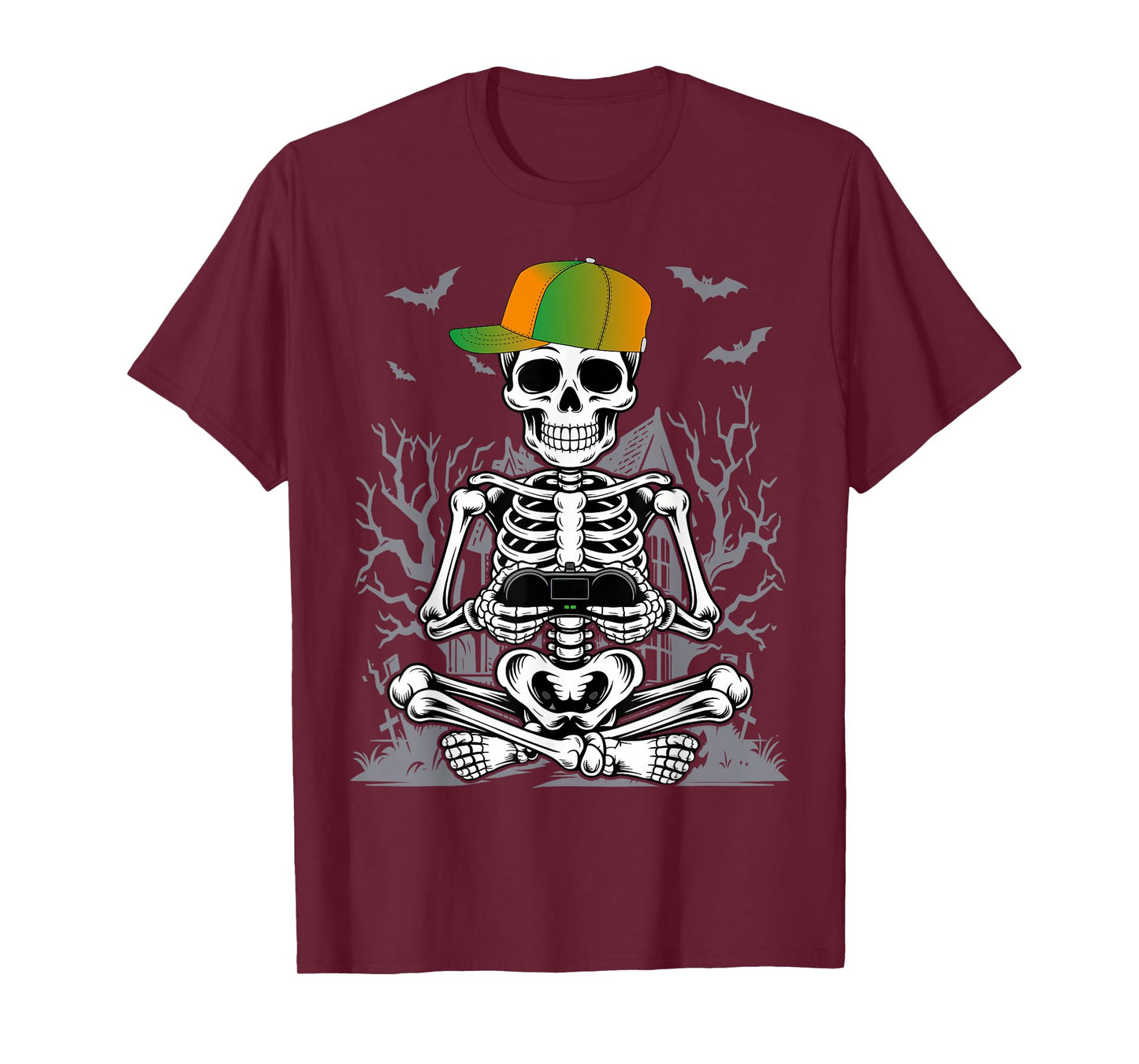 Halloween Gaming Skeleton Costume Gamer Boys Kids Men Youth T-Shirt