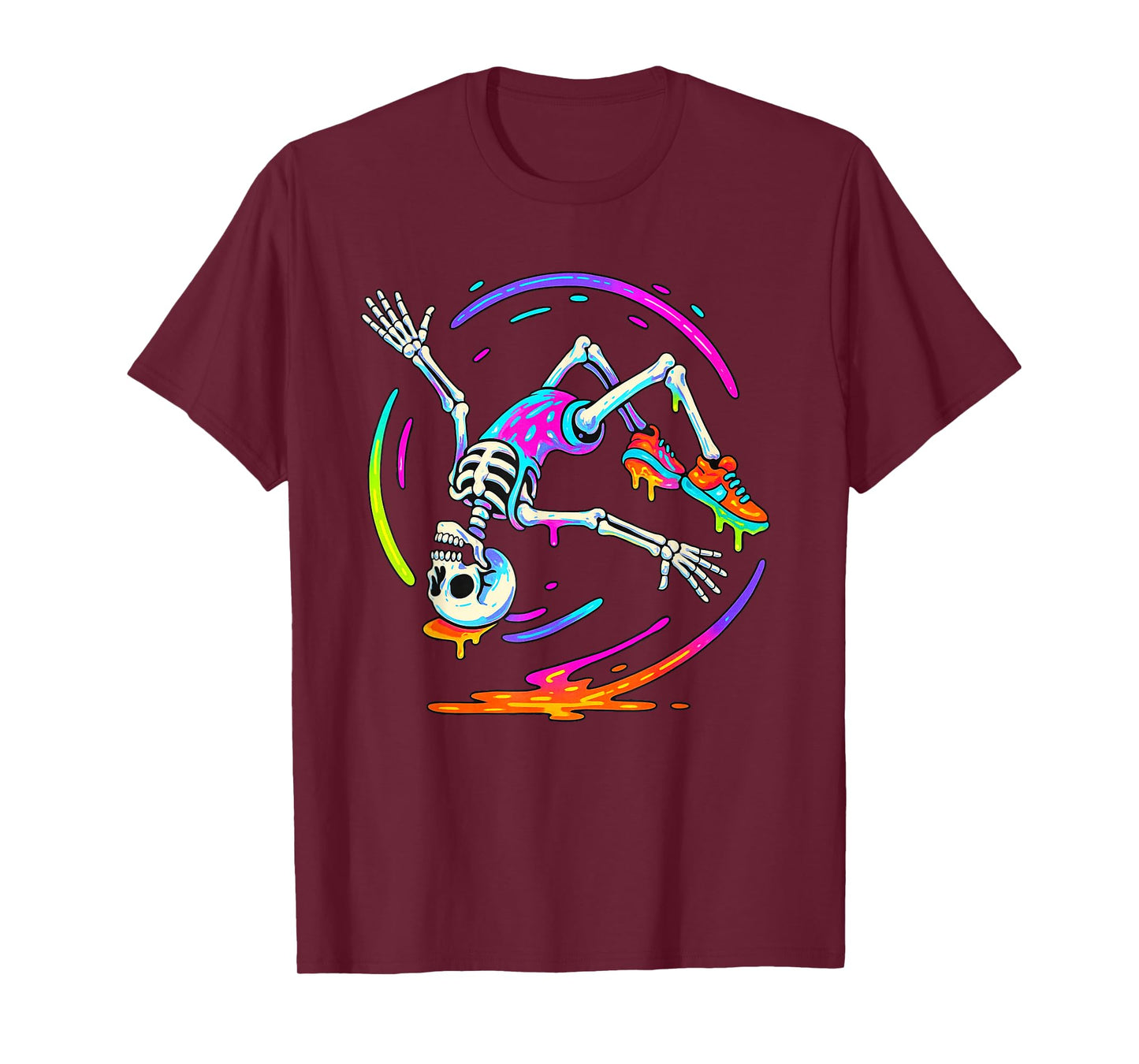 Skeleton Gymnast Drip Gymnastics Backflip Ice Cream Drip T-Shirt