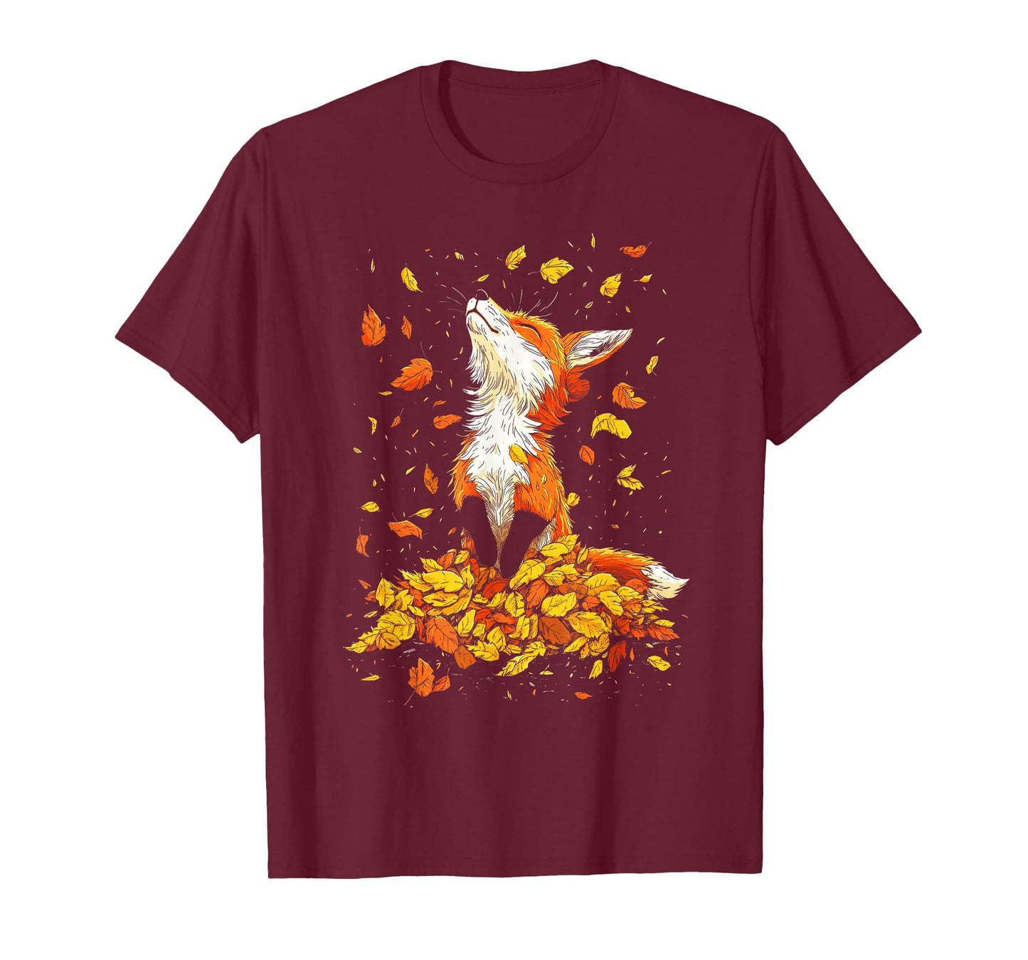 Cute Fox Fall Woodland Forest Autumn Leaves T-Shirt