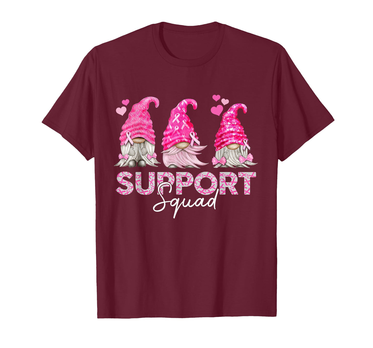 Funny Gnomies Support Squad Breast Cancer Awareness Month T-Shirt