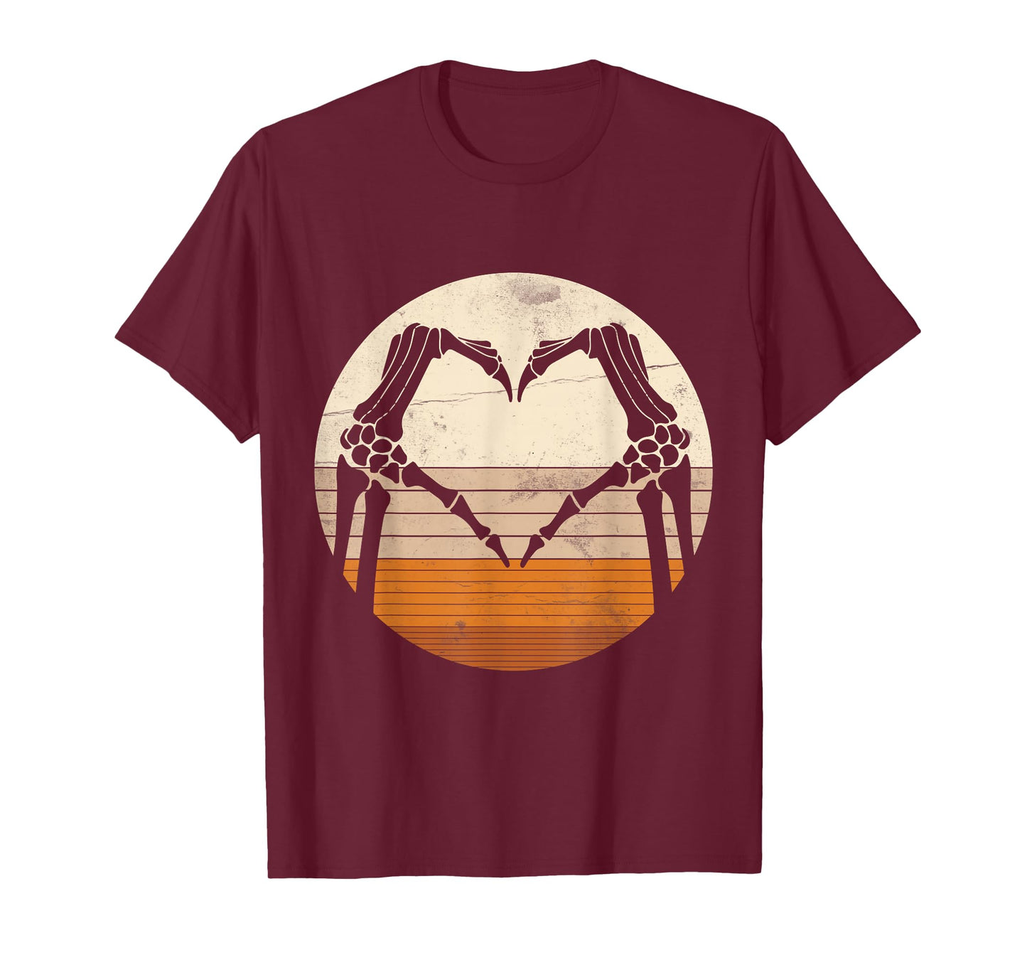 Skeleton Hands Heart Retro Halloween Cute Spooky Costume T-Shirt