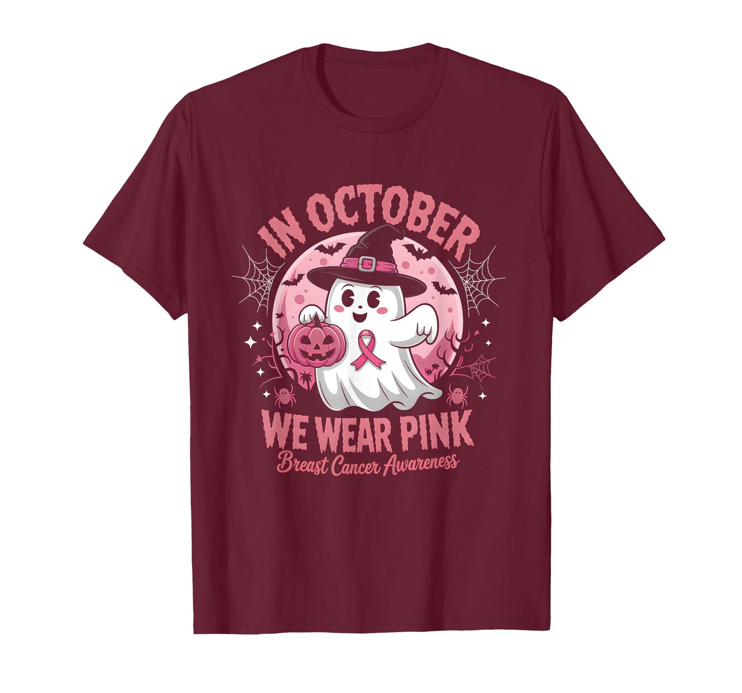 Breast Cancer Shirts Women Halloween October Wear Pink T-Shirt