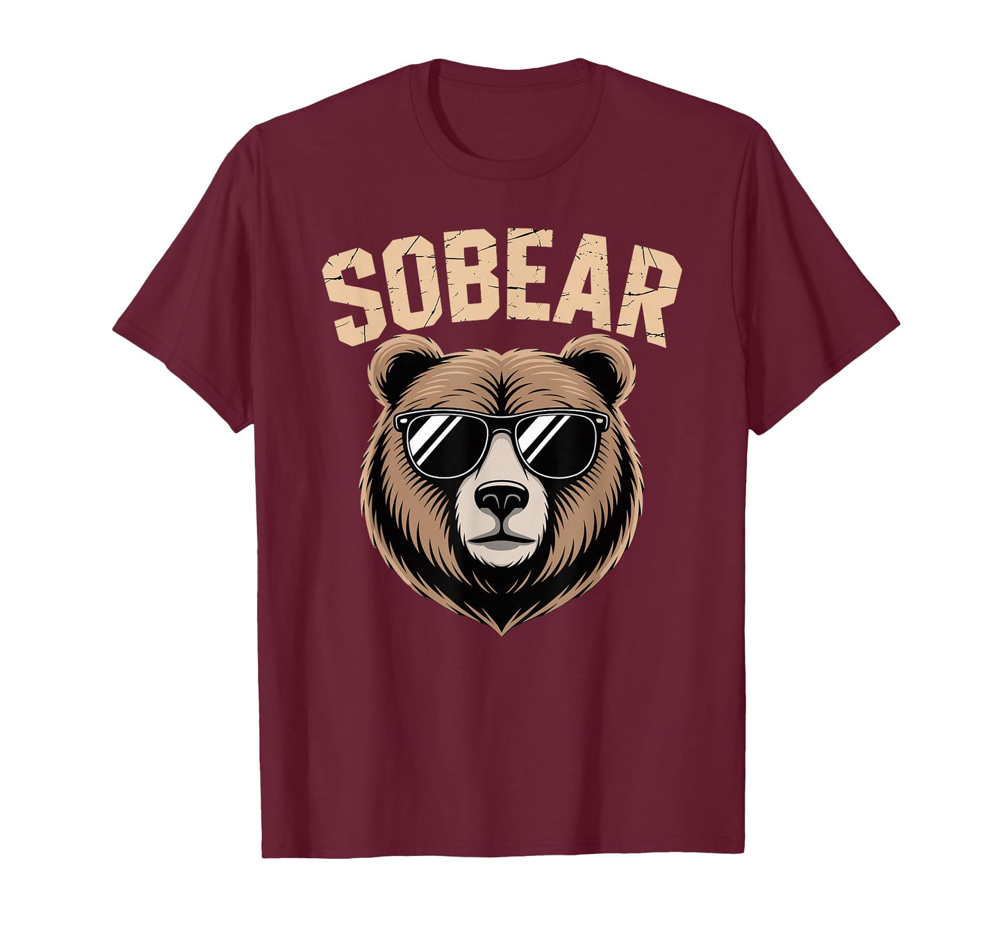 Sober Pun AA NA Recovery Sobriety Anniversary Sobear T-Shirt