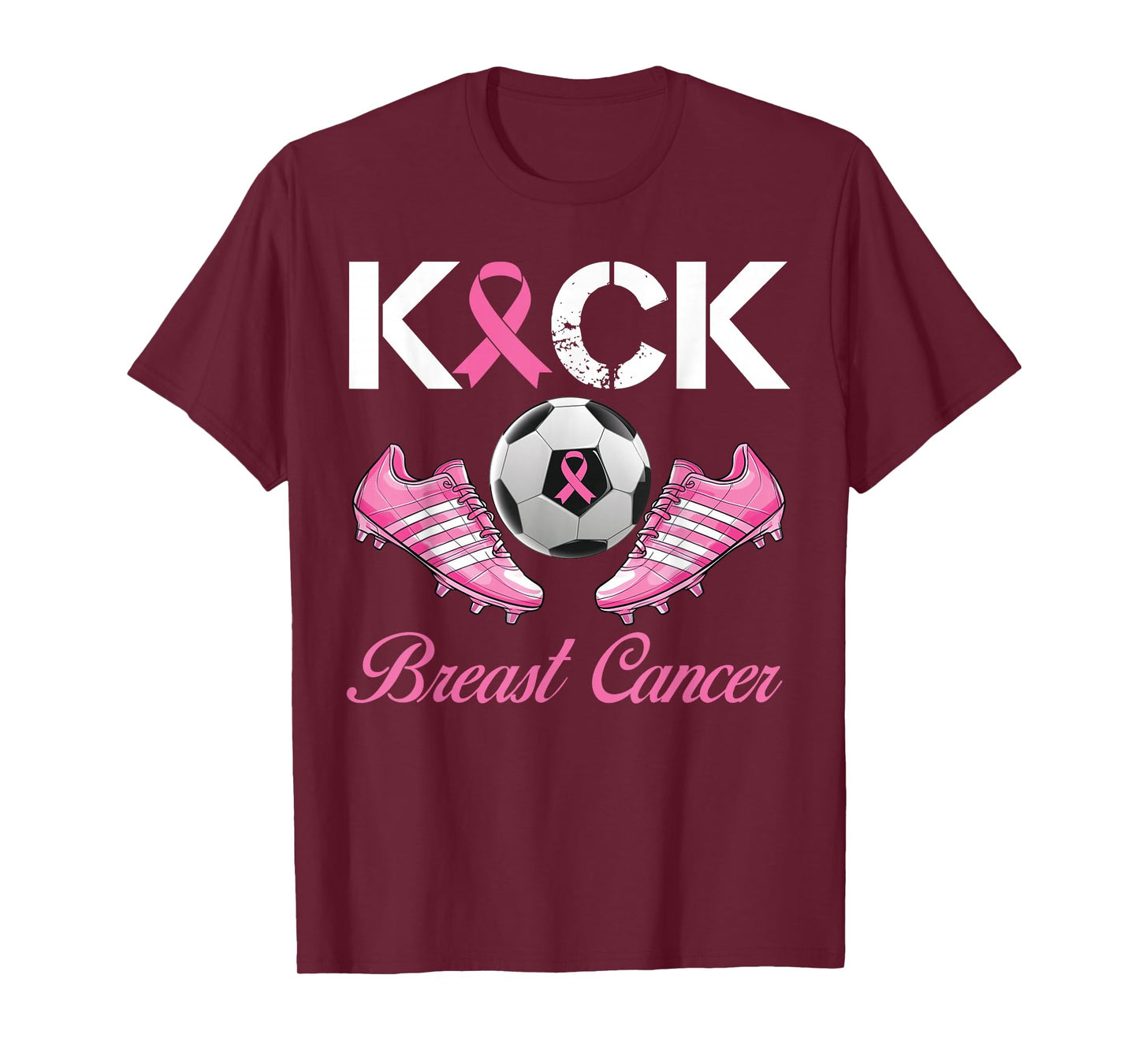 Kick Breast Cancer Soccer Breast Cancer Awareness Pink T-Shirt