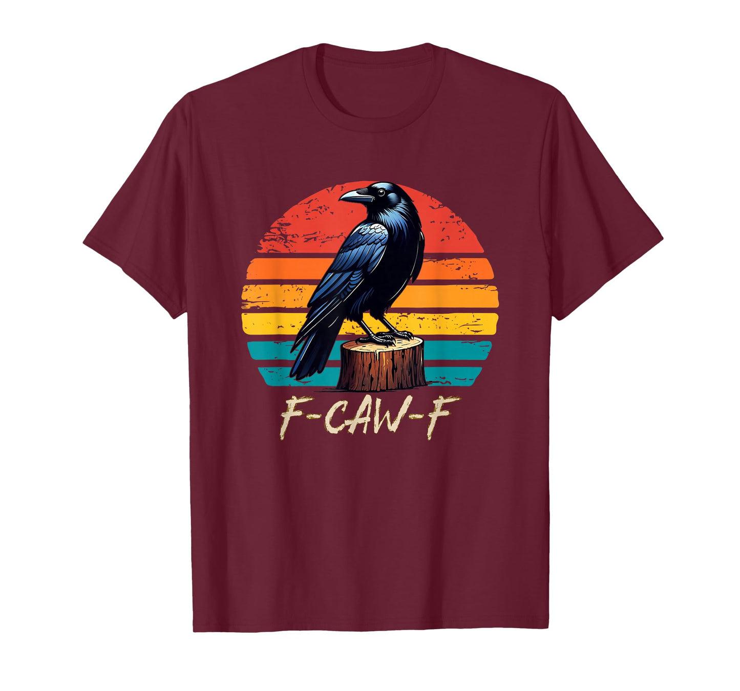 Vintage Retro Halloween F Caw F F-Caw-F Crow Graphic Humor T-Shirt