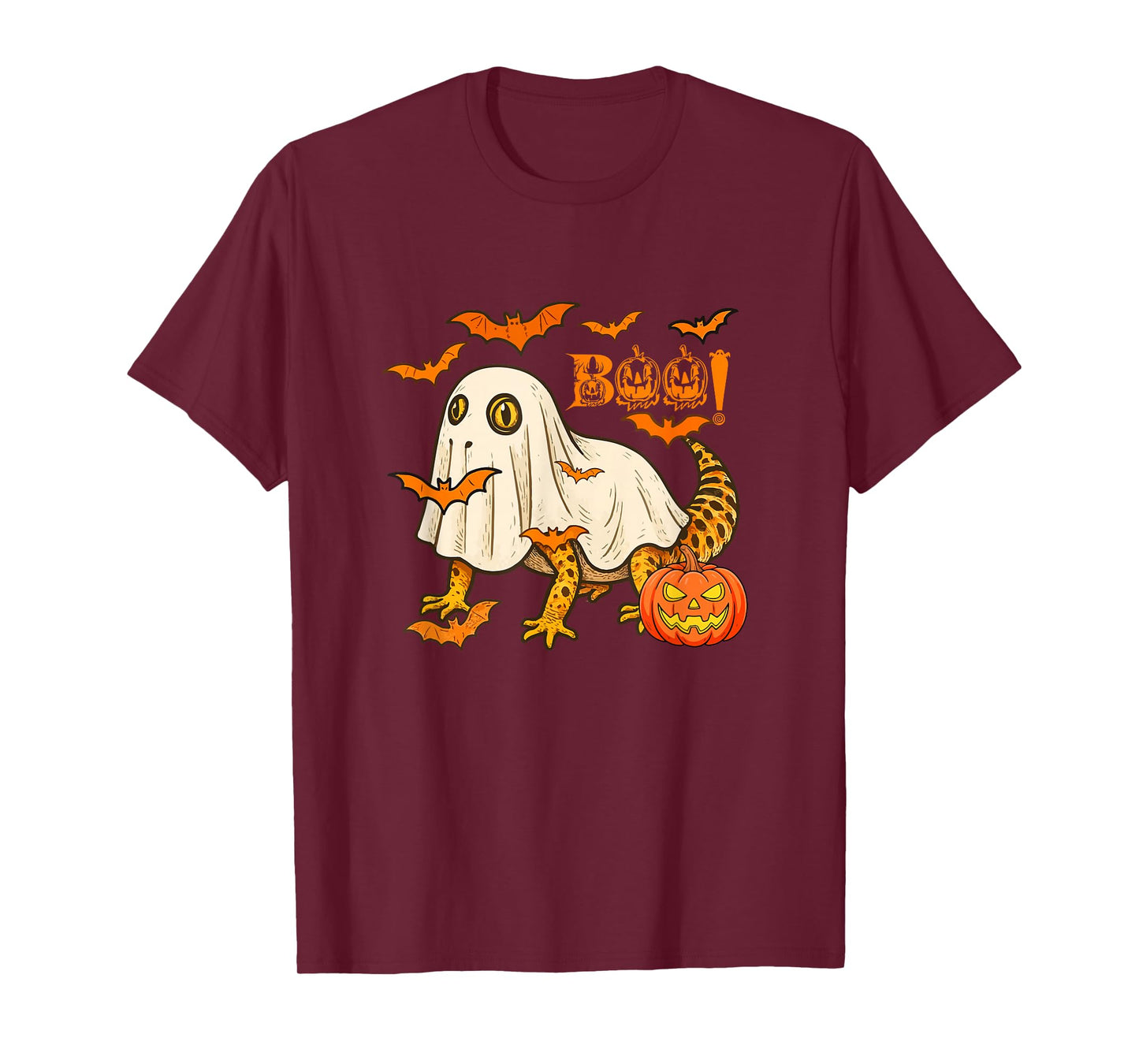 Boo Halloween Gecko Cosplay Ghost Costume Animal Lover T-Shirt