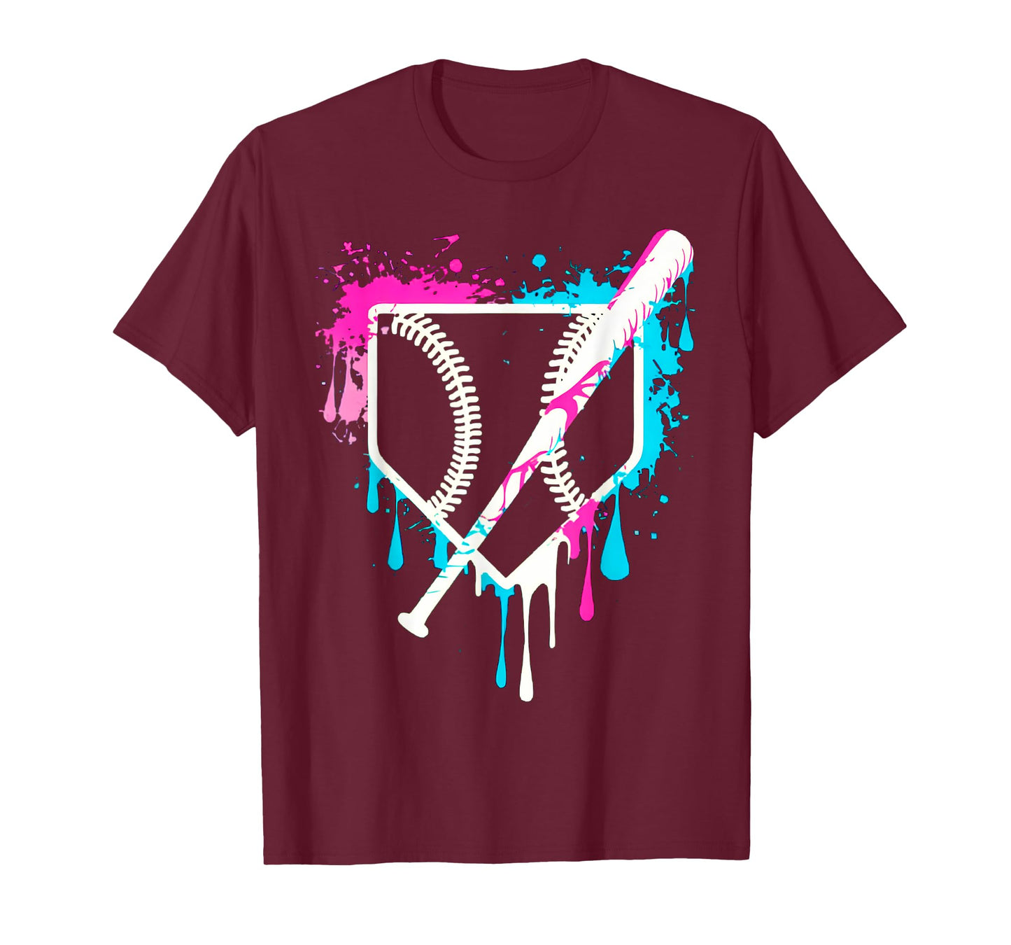 Sport Team Cool Baseball Home Plate Drip With Sprinkles Drip T-Shirt