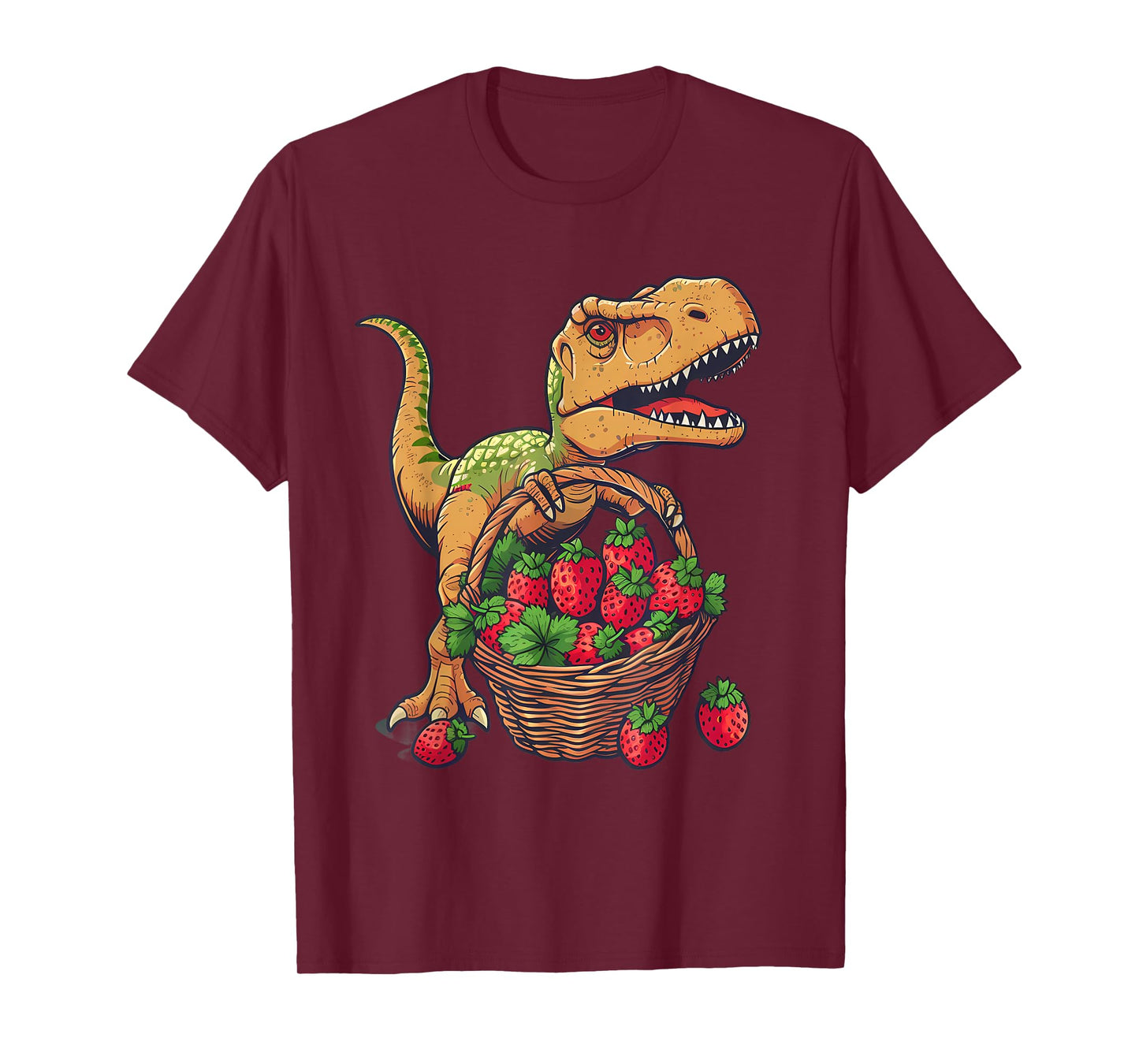 Strawberry Dinosaur Drawing Nature Strawberry Fruit Wildlife T-Shirt
