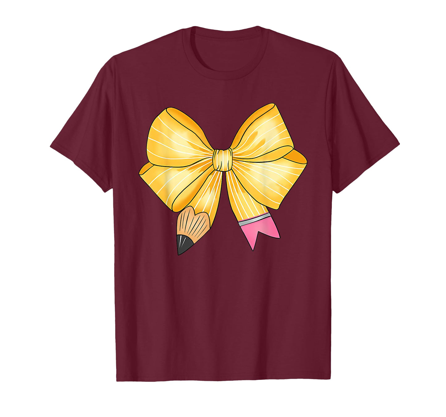 Coquette Bow Pencil Back To School First Day Teacher Student T-Shirt