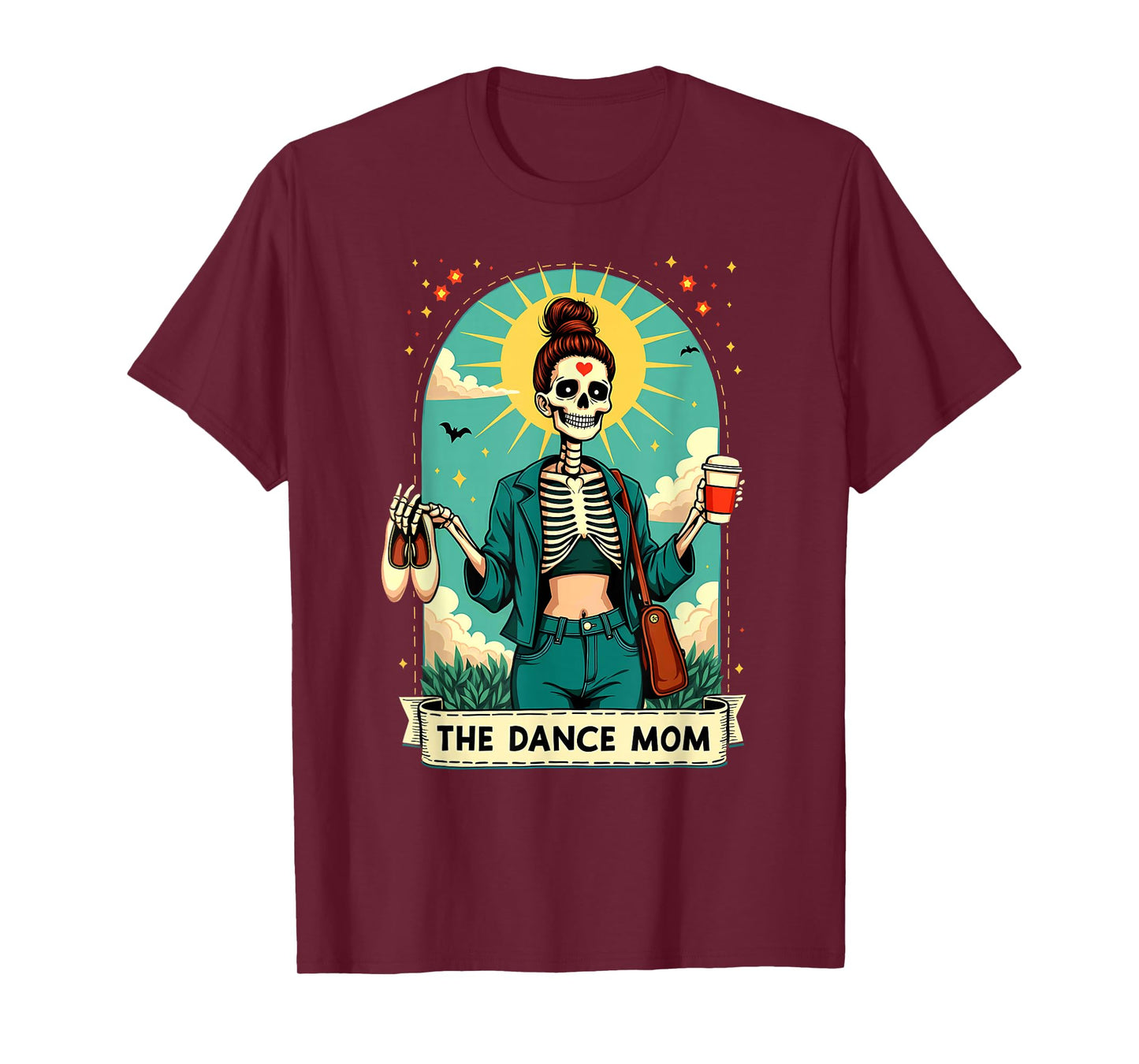 Tarot Card Dance Mom Skeleton Halloween T-Shirt