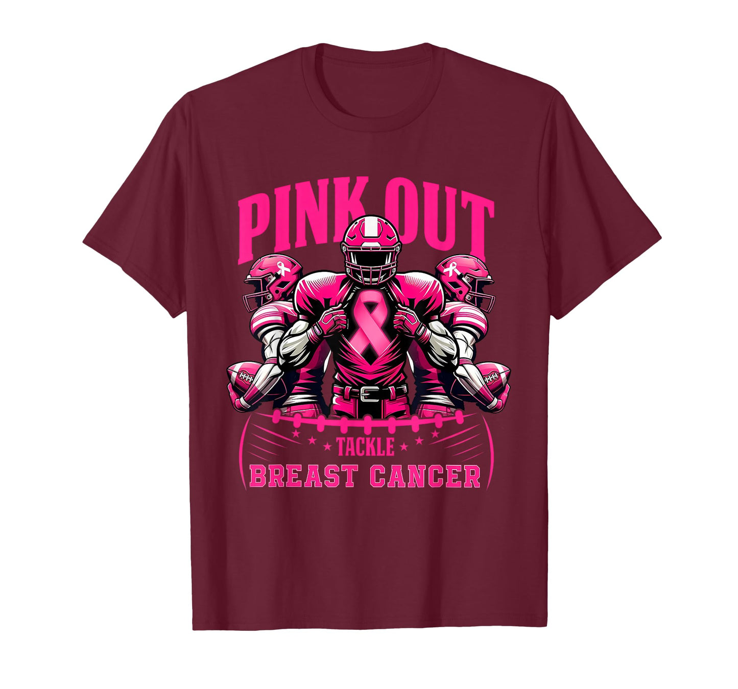 Pink Out Tackle Breast Cancer Awareness American Football T-Shirt