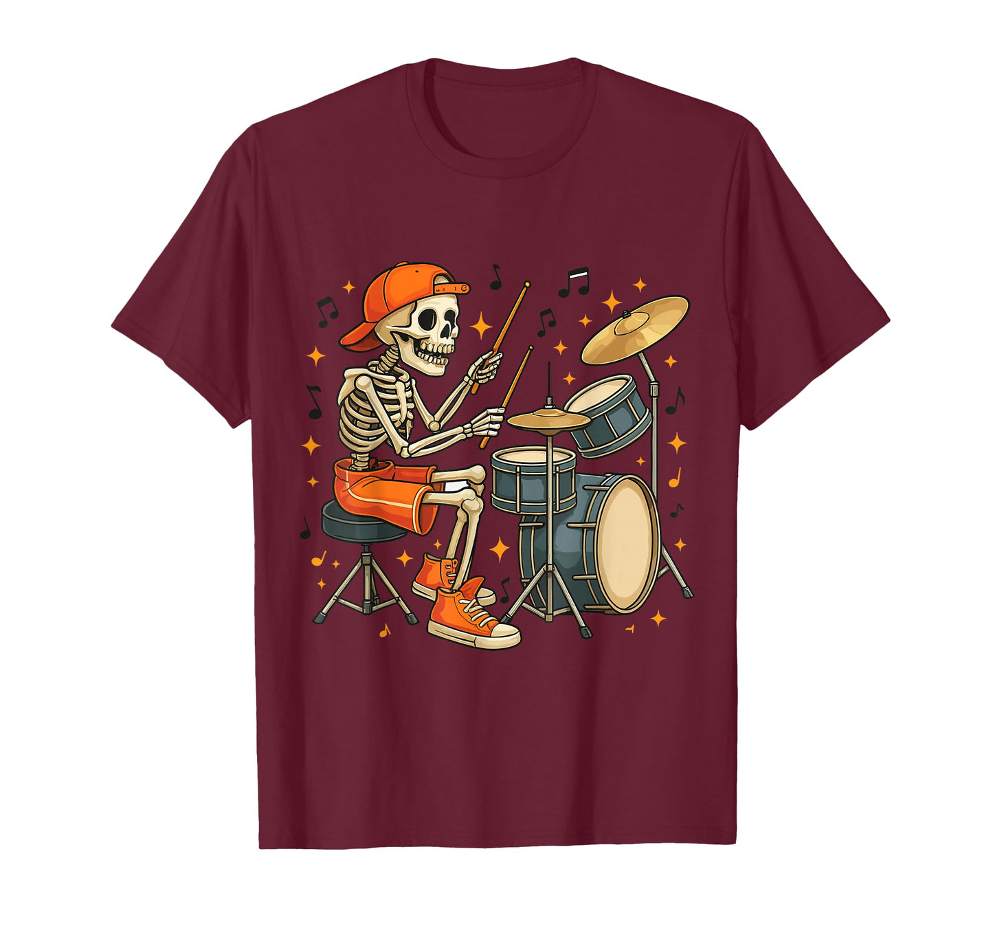 Skeleton Drummer Halloween Costume Funny Music Lover T-Shirt