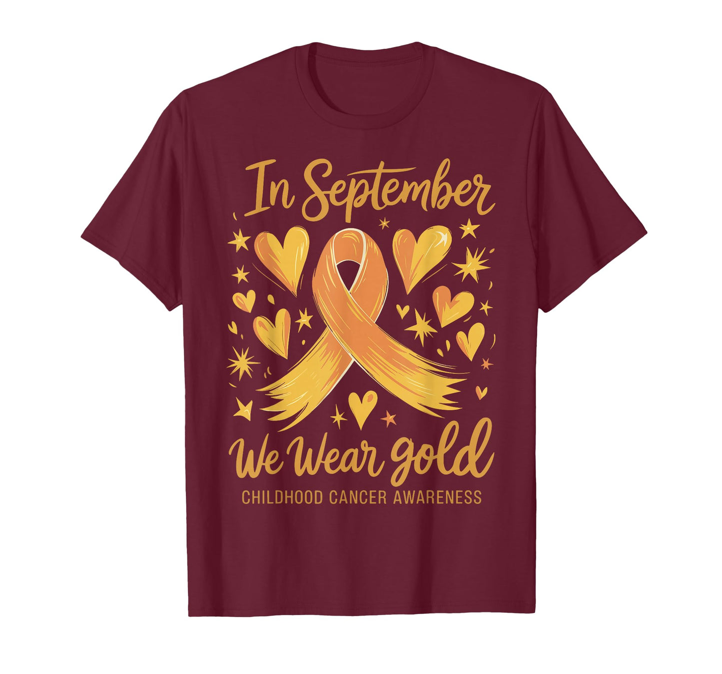 In September We Wear Gold Childhood Cancer Awareness T-Shirt