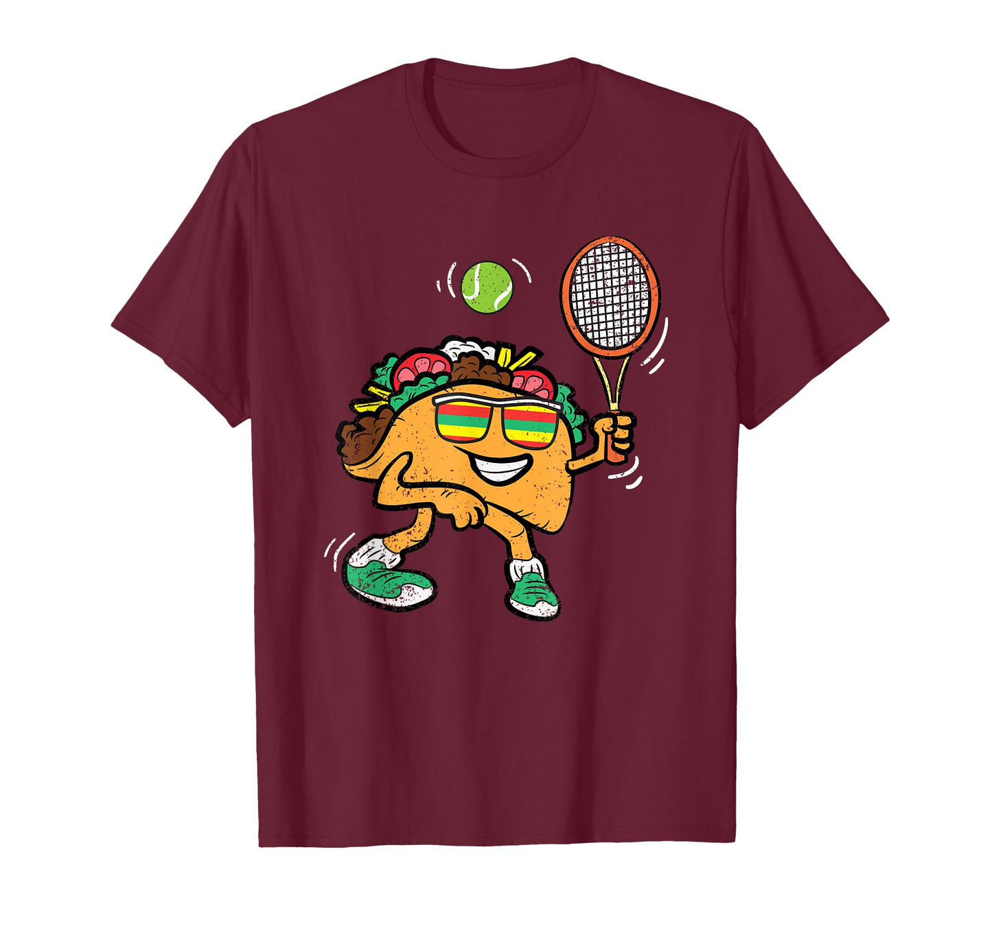 Taco Tennis Player Cinco De Mayo Mexican Bowler Food Fiesta T-Shirt