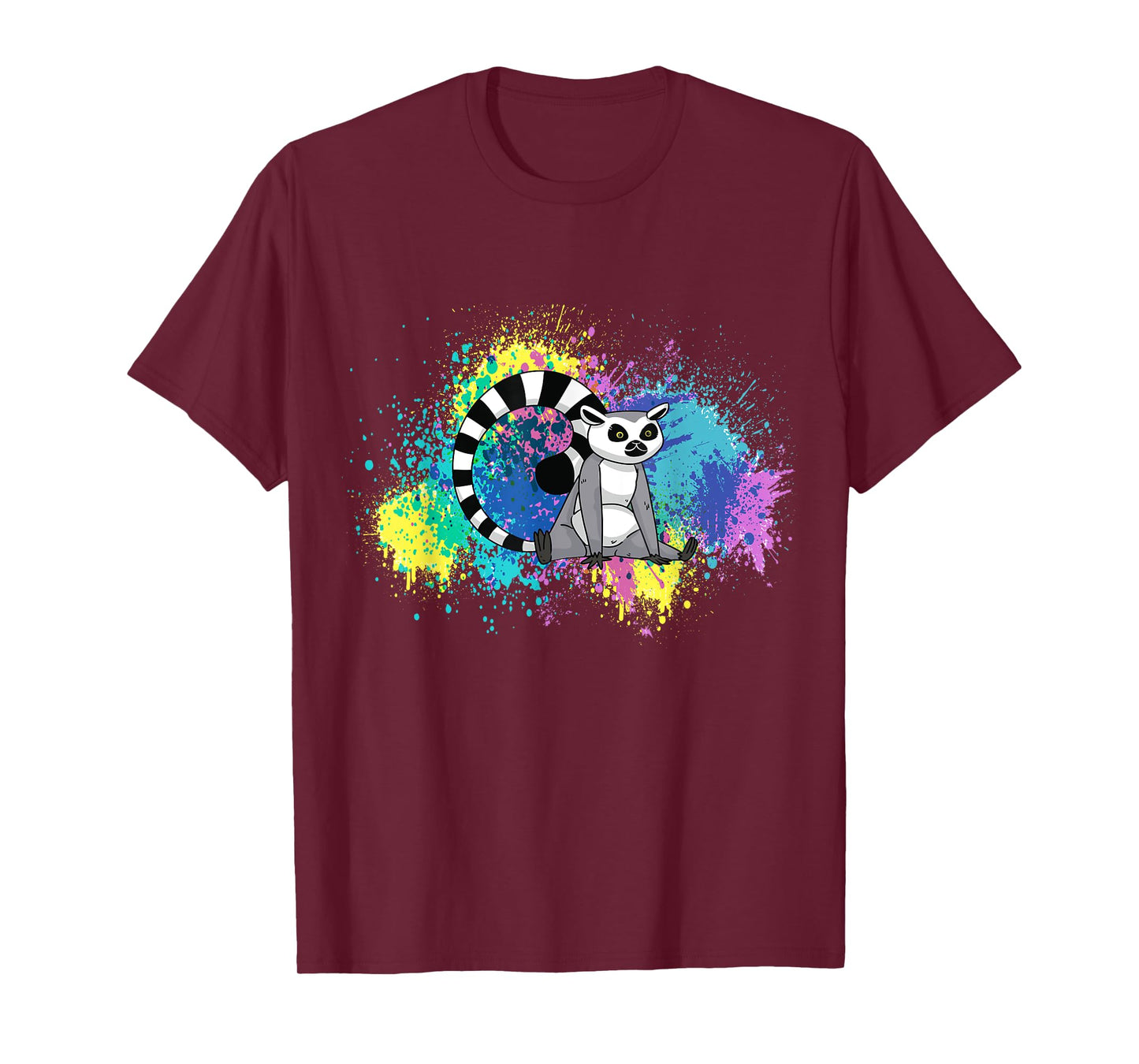 Lemur Funny Lemur Lover Abstract Color Madagascar Animal T-Shirt