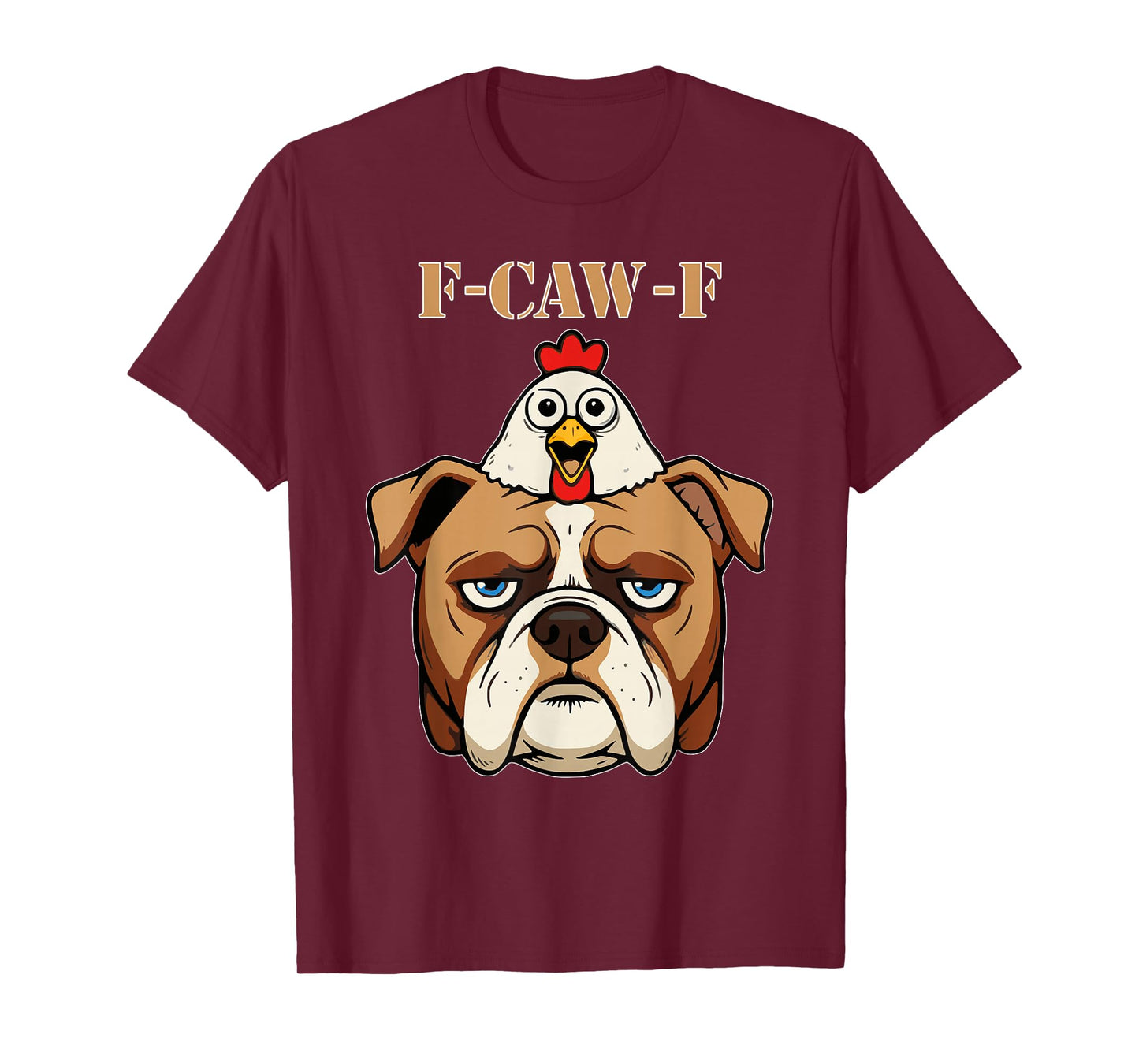 Funny F-CAW-F Dog and Chicken Meme T-Shirt