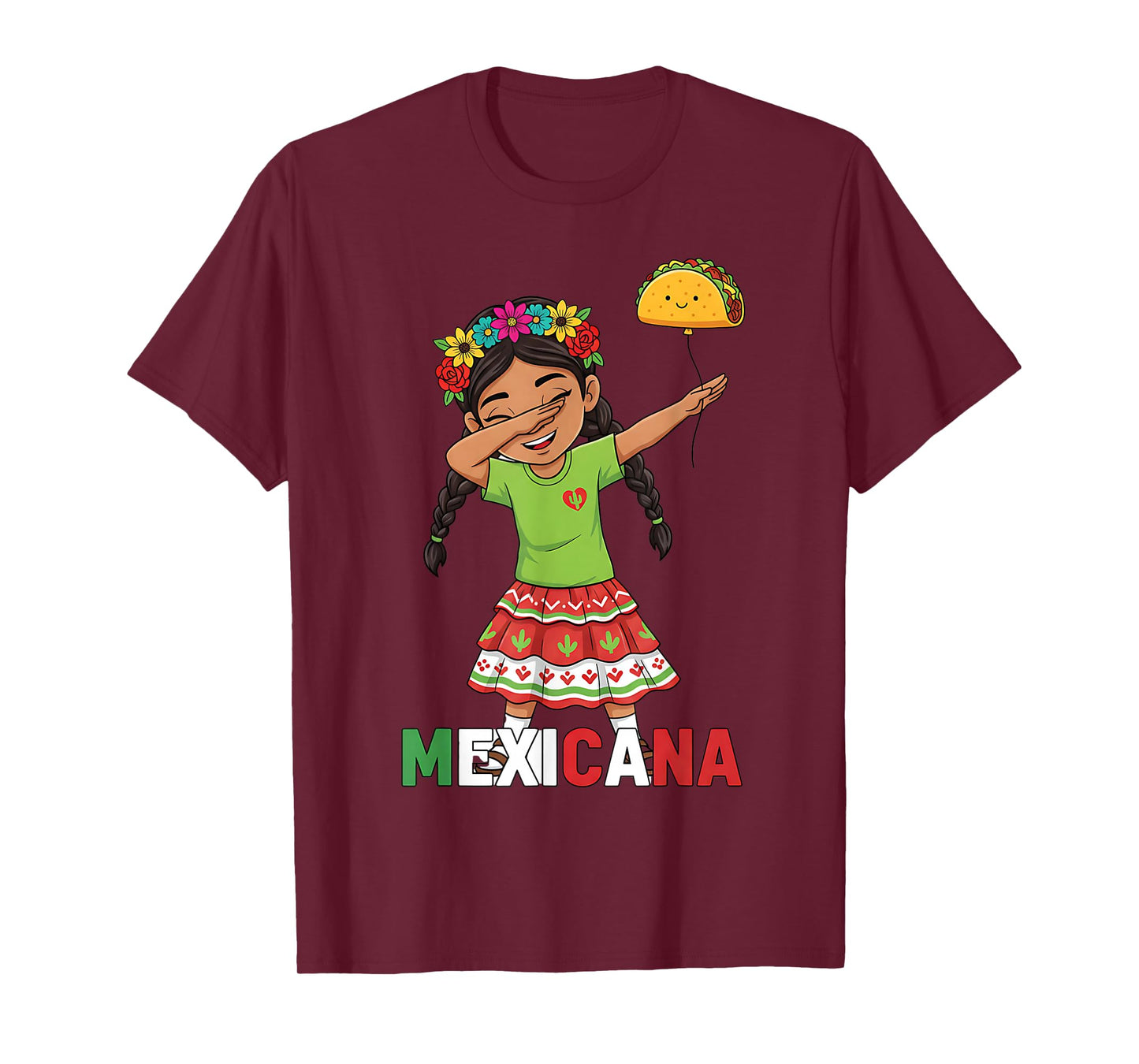 Mexicana Dabbing Girl Mexico Pride Cinco de Mayo T-Shirt