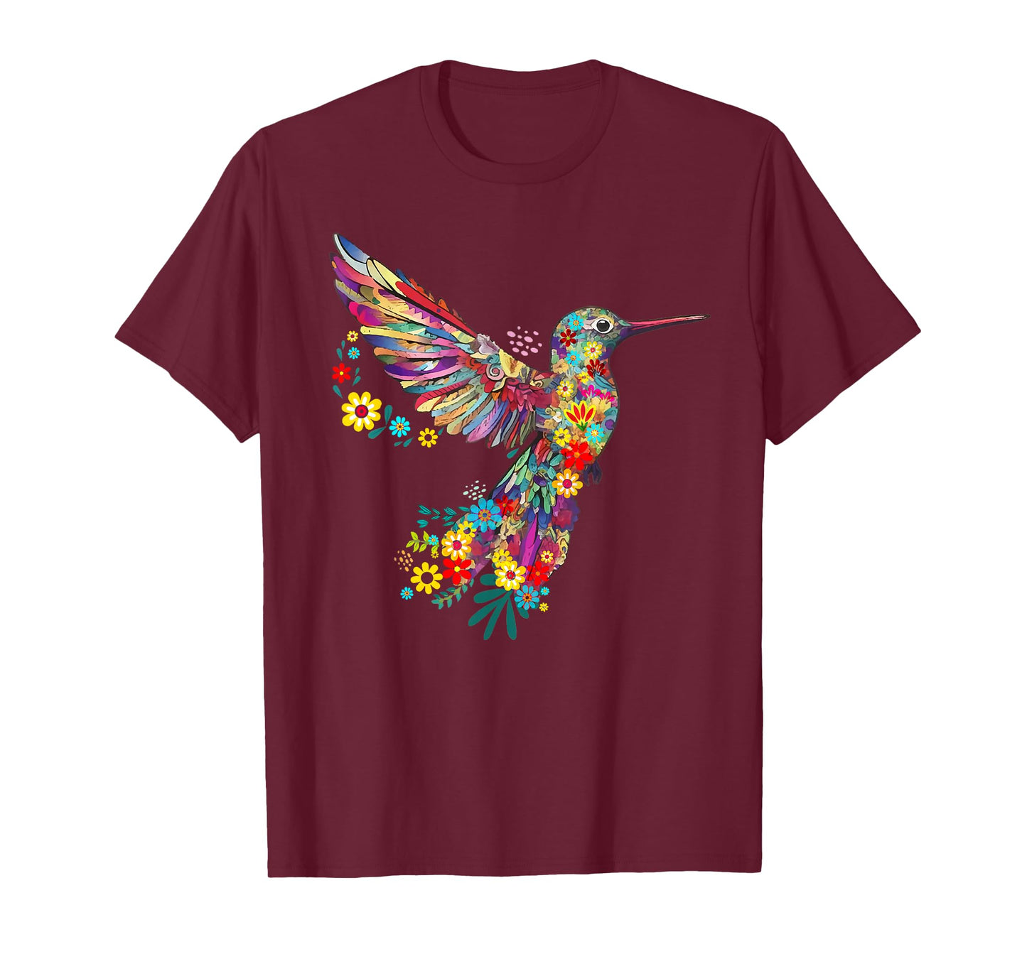 Floral Hummingbird Otomi Style Mexicano Mexicana T-Shirt