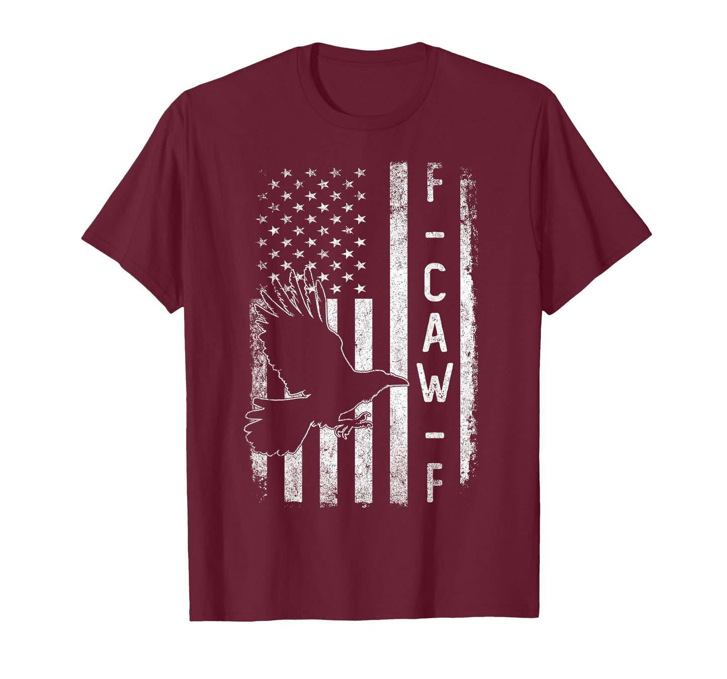 f-caw-f Funny Crow USA Flag Vintage T-Shirt