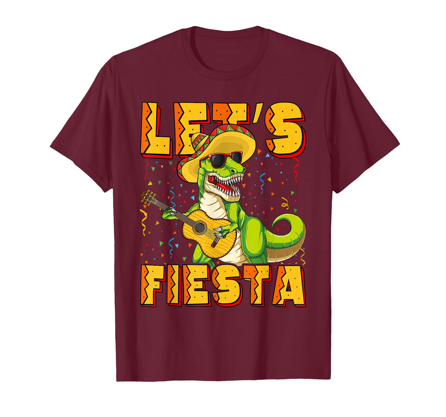 T Rex Cinco de Mayo Shirt Kids Boys Dinosaur Let's Fiesta T-Shirt