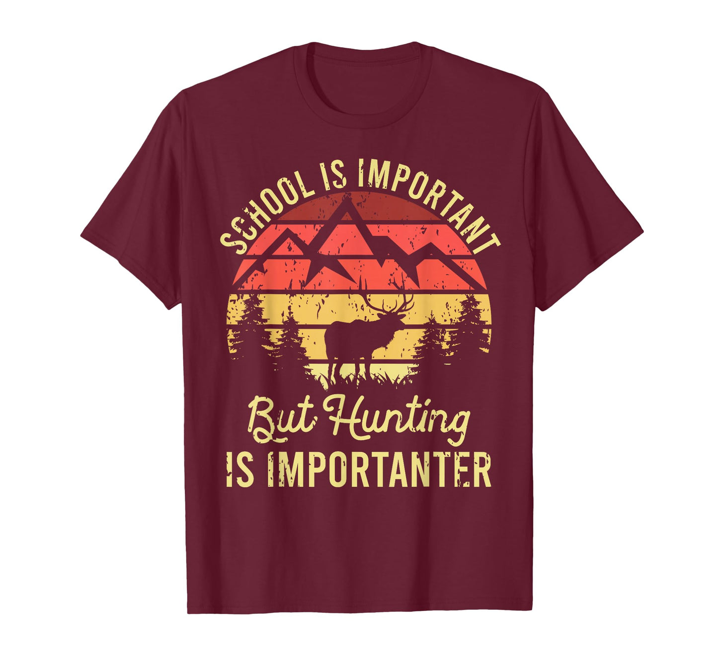 School Is Important But Hunting Is Importanter Kids Youth T-Shirt