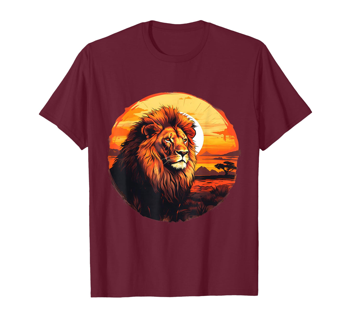 Lion Nature Wildlife African Animal Lovers Savanna Sunset T-Shirt