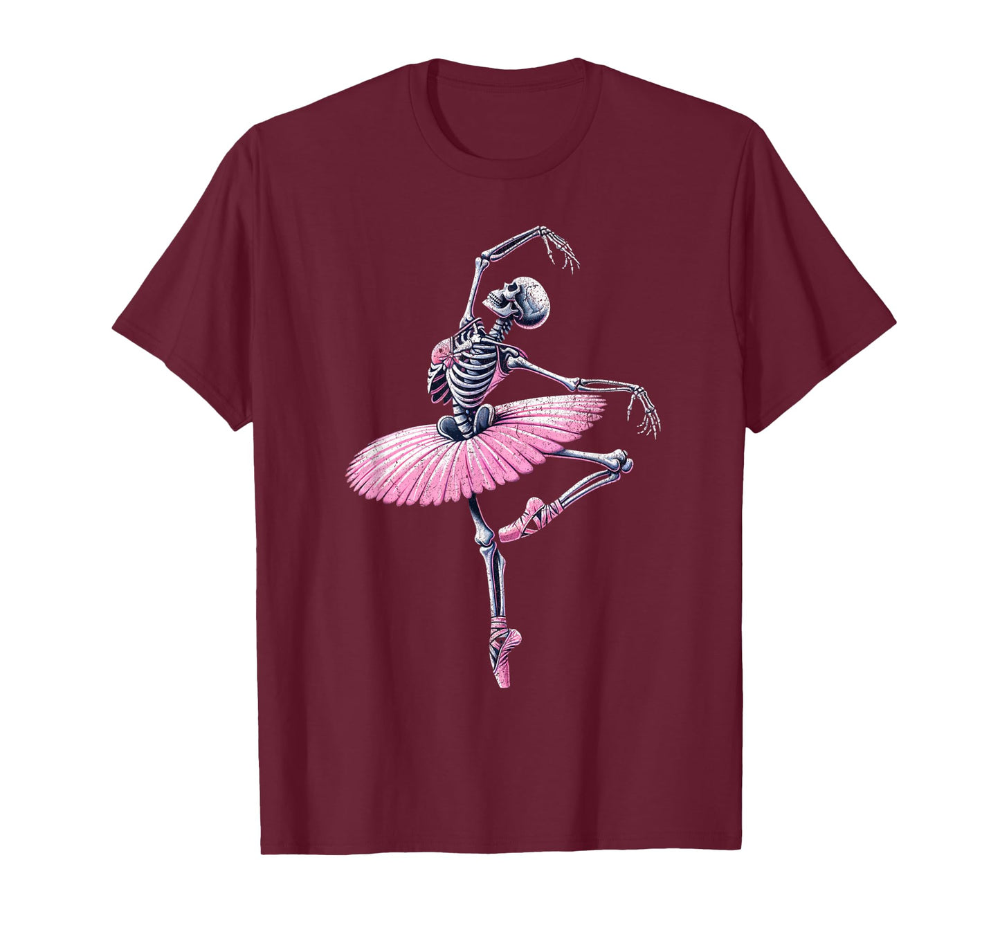 Ballerina Ballet Dance Halloween Dancing Skeleton Women Girl T-Shirt