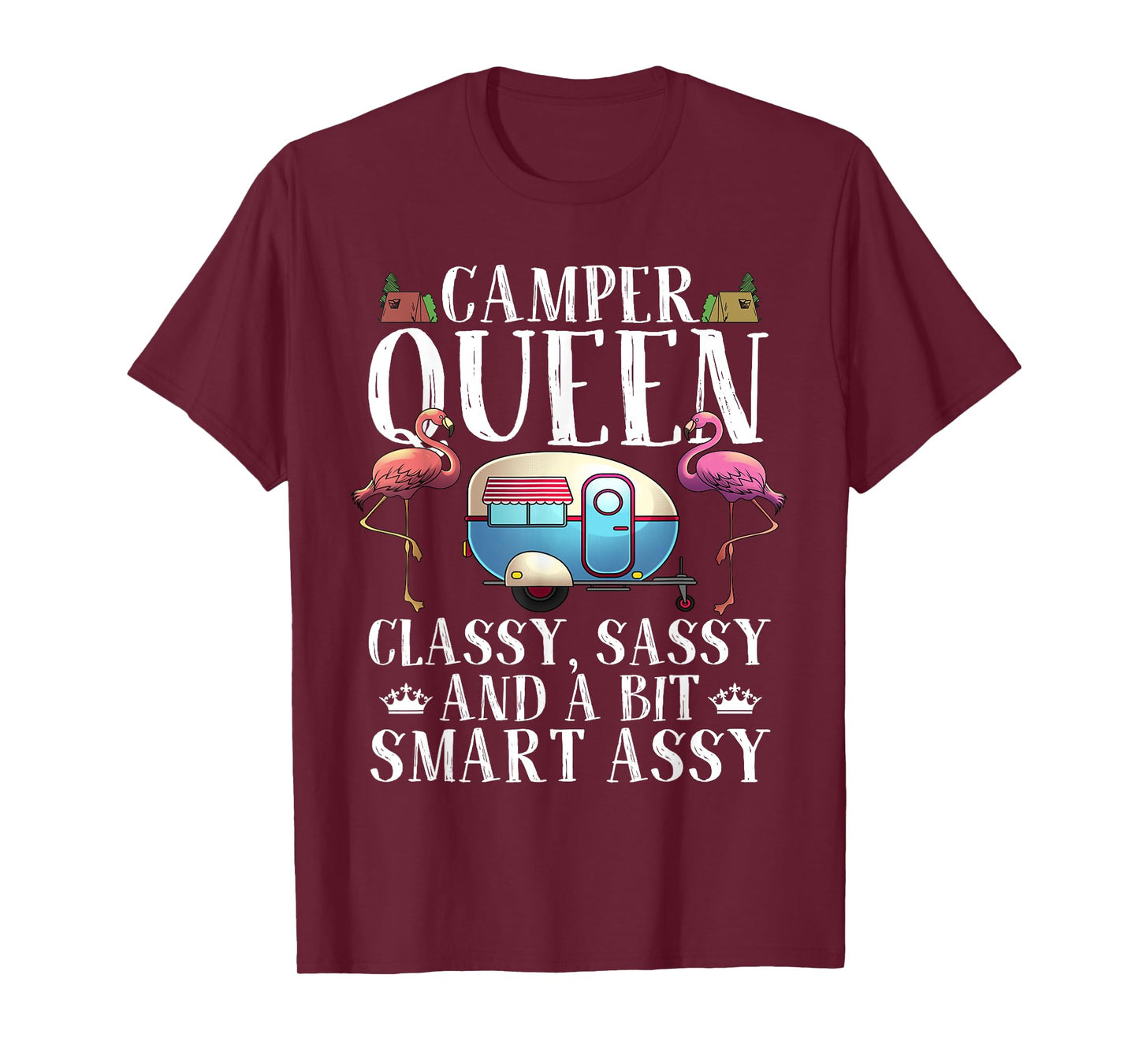 Funny Camper Queen Sassy Gift For Women RV Camping Lovers T-Shirt