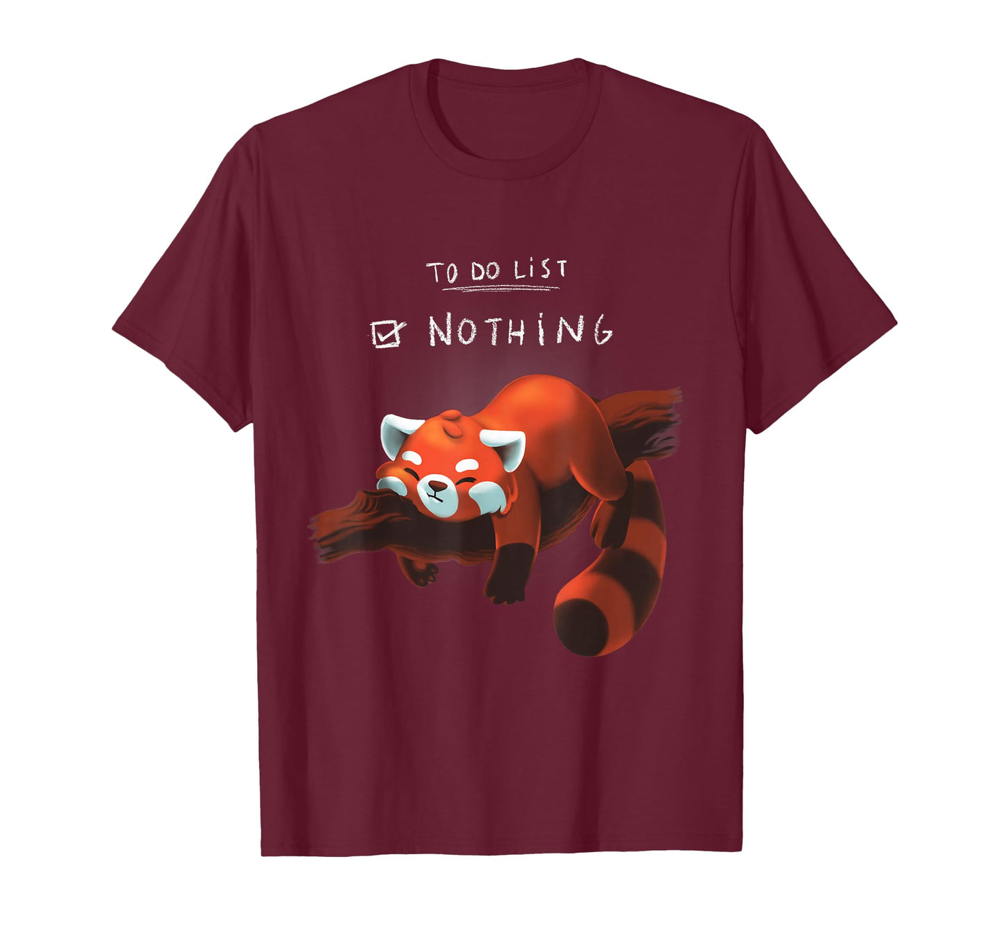 Red panda cute lazy animal To do list T-Shirt