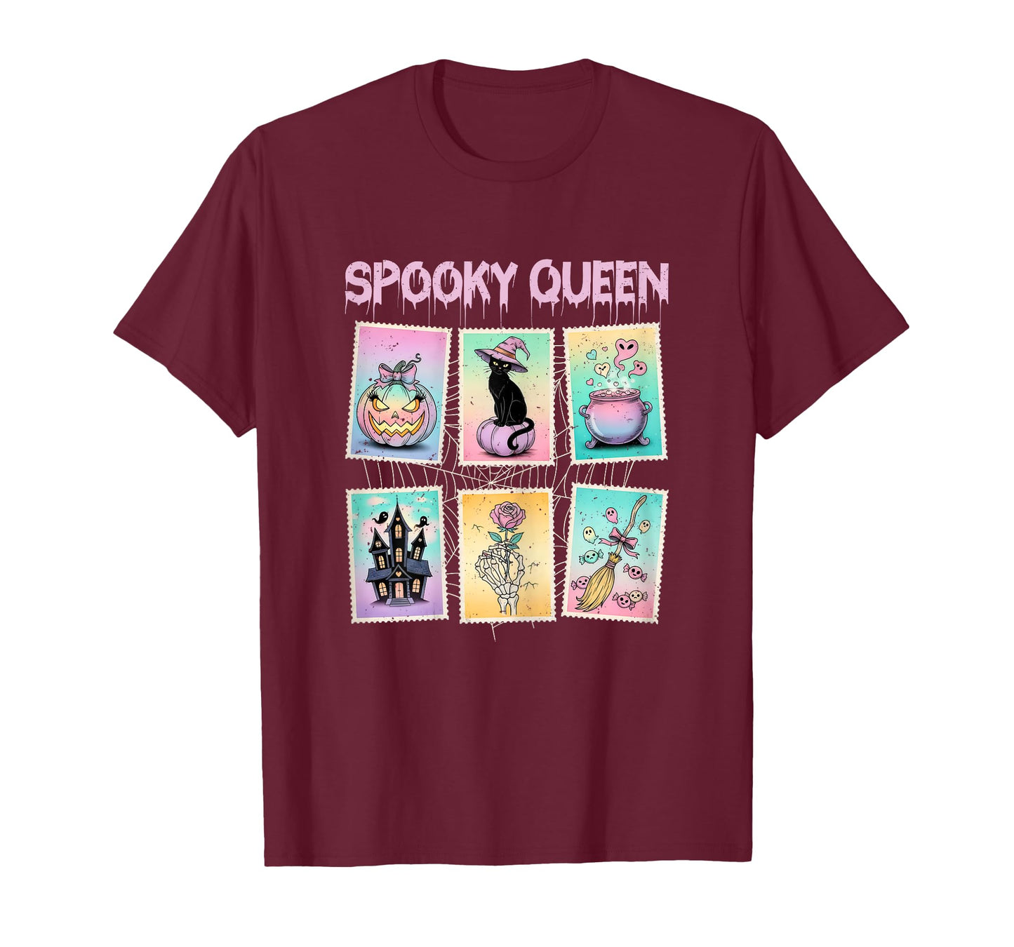 Spooky Queen Pastel Gothic Witchy Aesthetic Cute Halloween T-Shirt