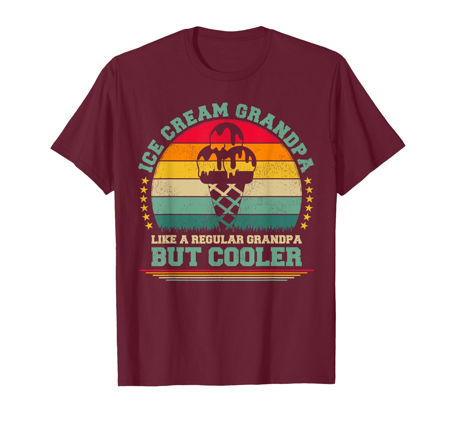 Ice Cream Lover Funny Vintage Ice Cream Grandpa Father's Day T-Shirt for Men