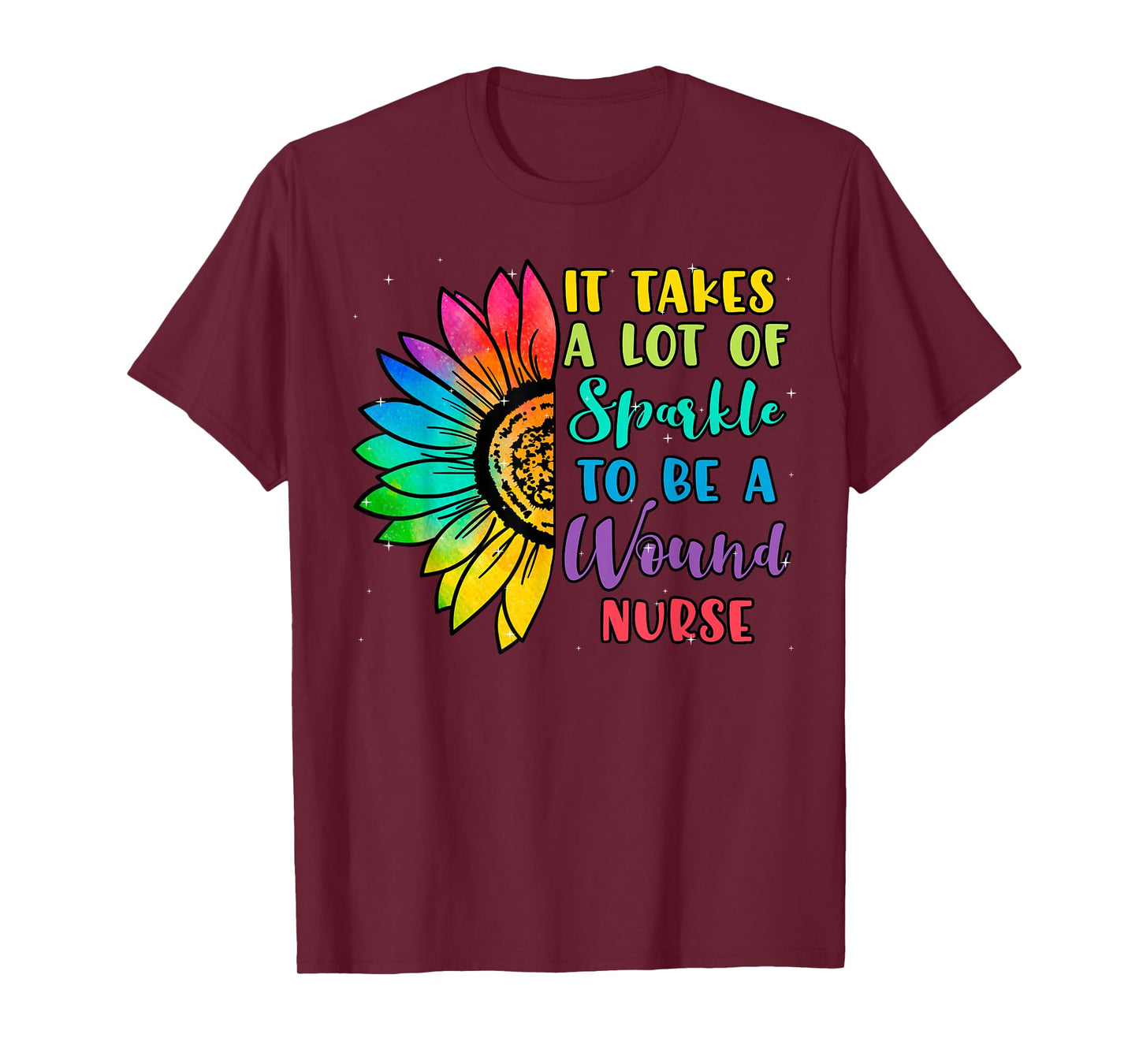 Wound Care Nurse Ostomy RN Practitioner Sunflower Sparkle T-Shirt