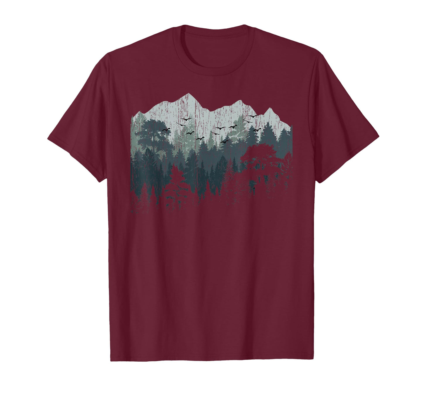 Mountain Nature Hiking Wildlife Trees Outdoor Forest Camping T-Shirt