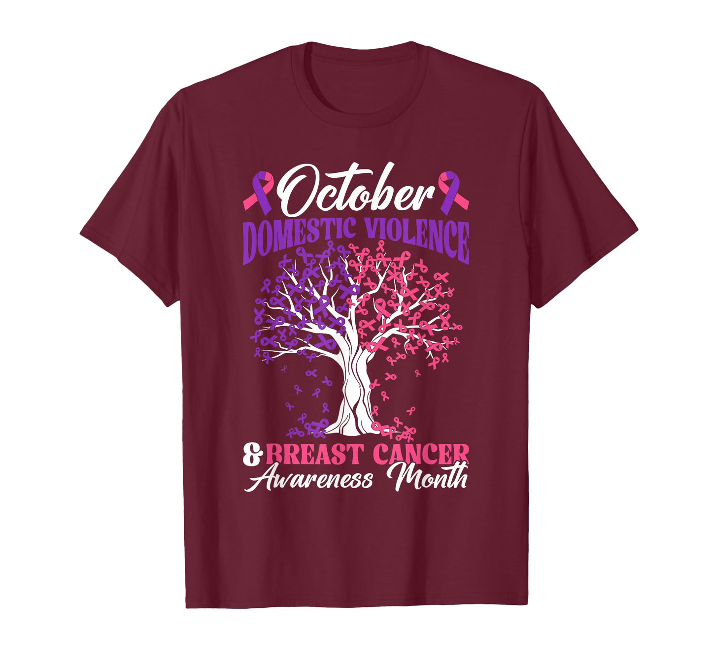 Domestic Violence and Breast Cancer Awareness Men Women Kids T-Shirt